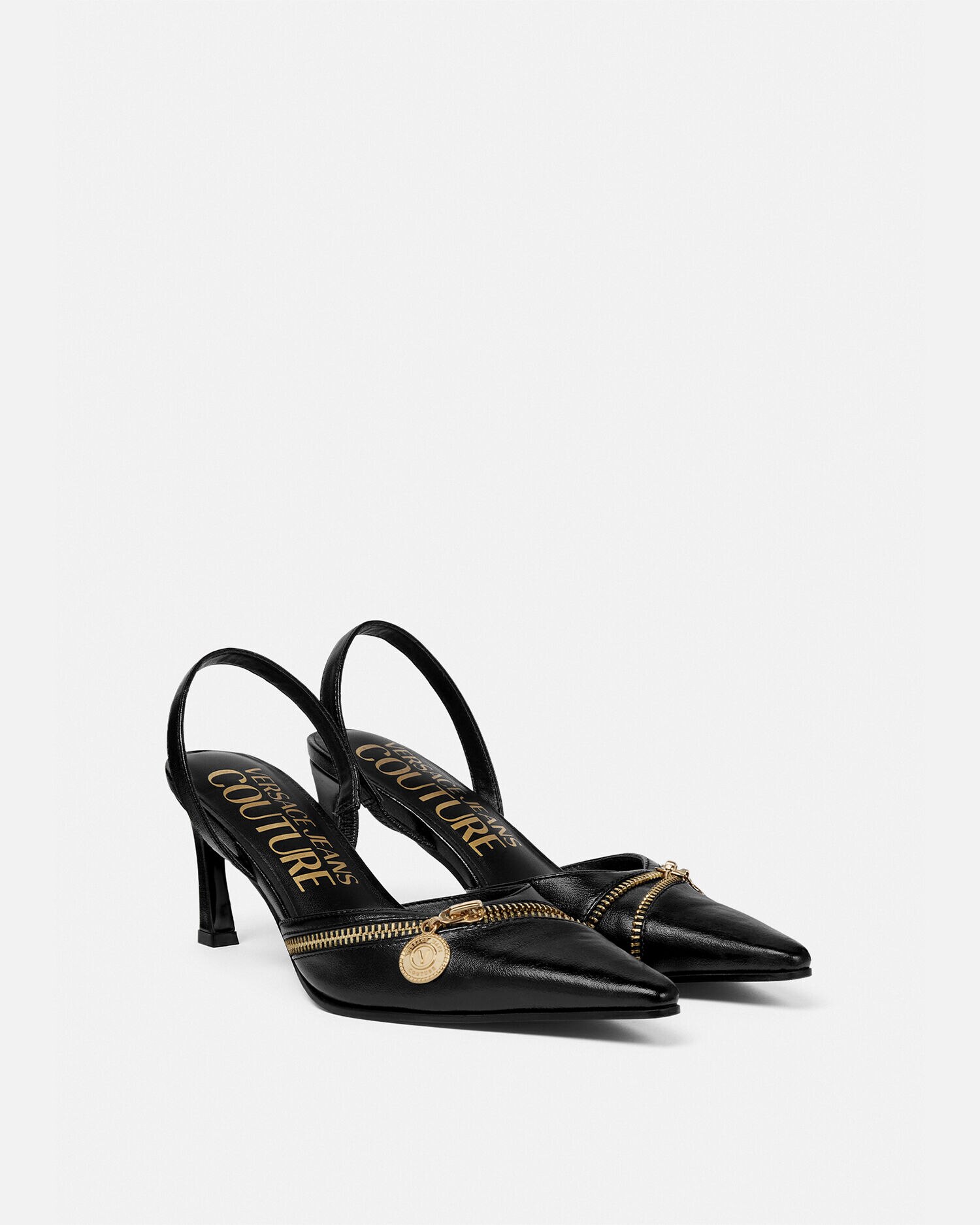 マンディ スリングバック ロー パンプス ブラック,プリント | VERSACE JP