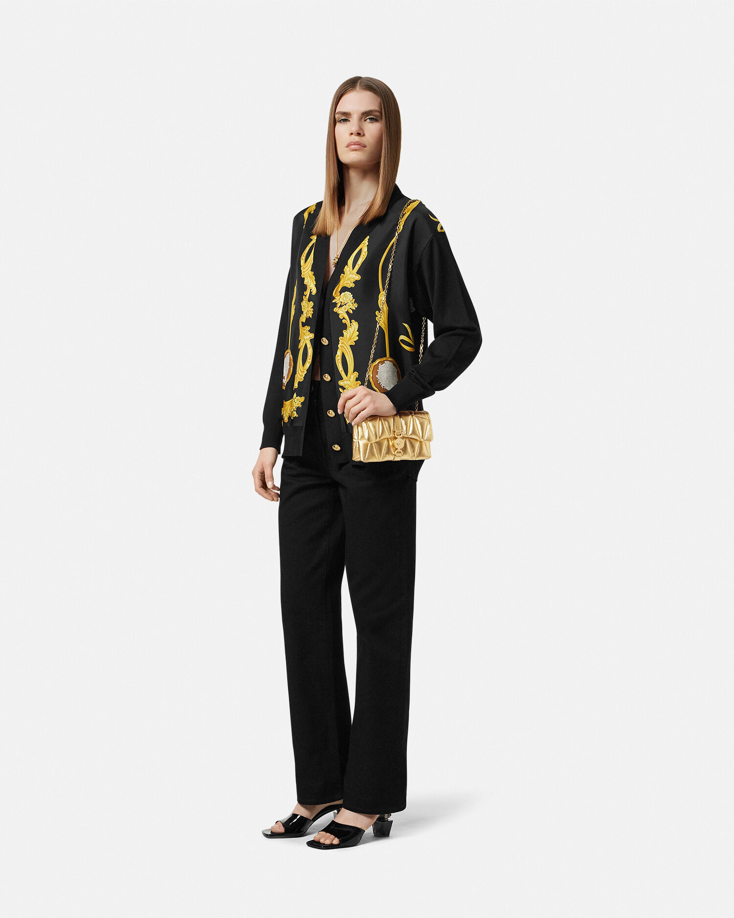 【Versace】キルティング ミニ バッグ クレイオ ブラック キルティング ミニ バッグ クレイオ ブラック,ゴールド | VERSACE JP
