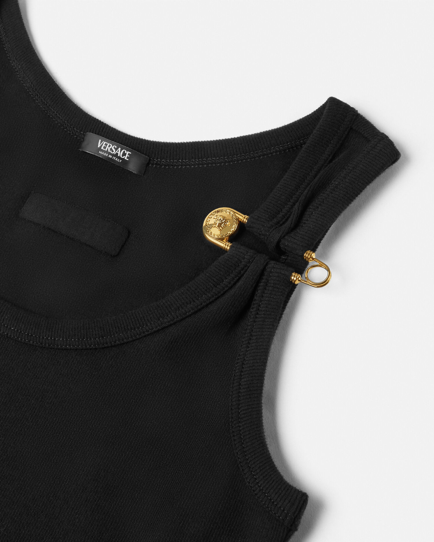 リブ編み タンクトップ セーフティー ピン | VERSACE JP