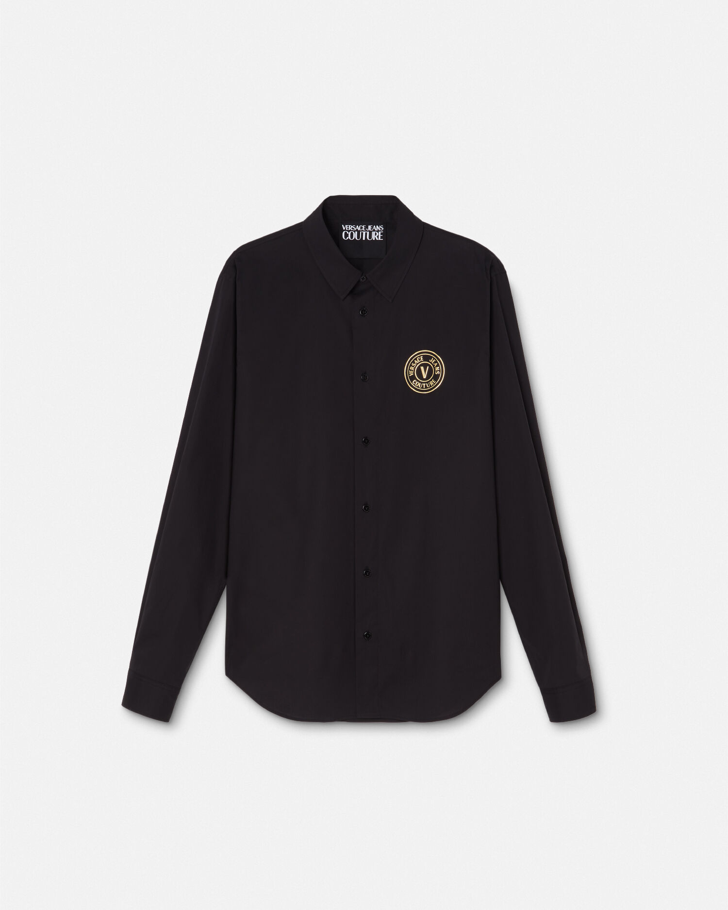 レターV エンブレム シャツ ブラック,プリント | VERSACE JP