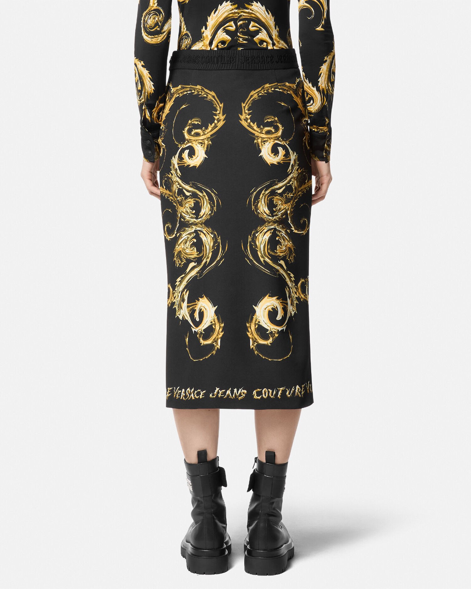 クロモ クチュール ペンシル ミディ スカート | VERSACE JP