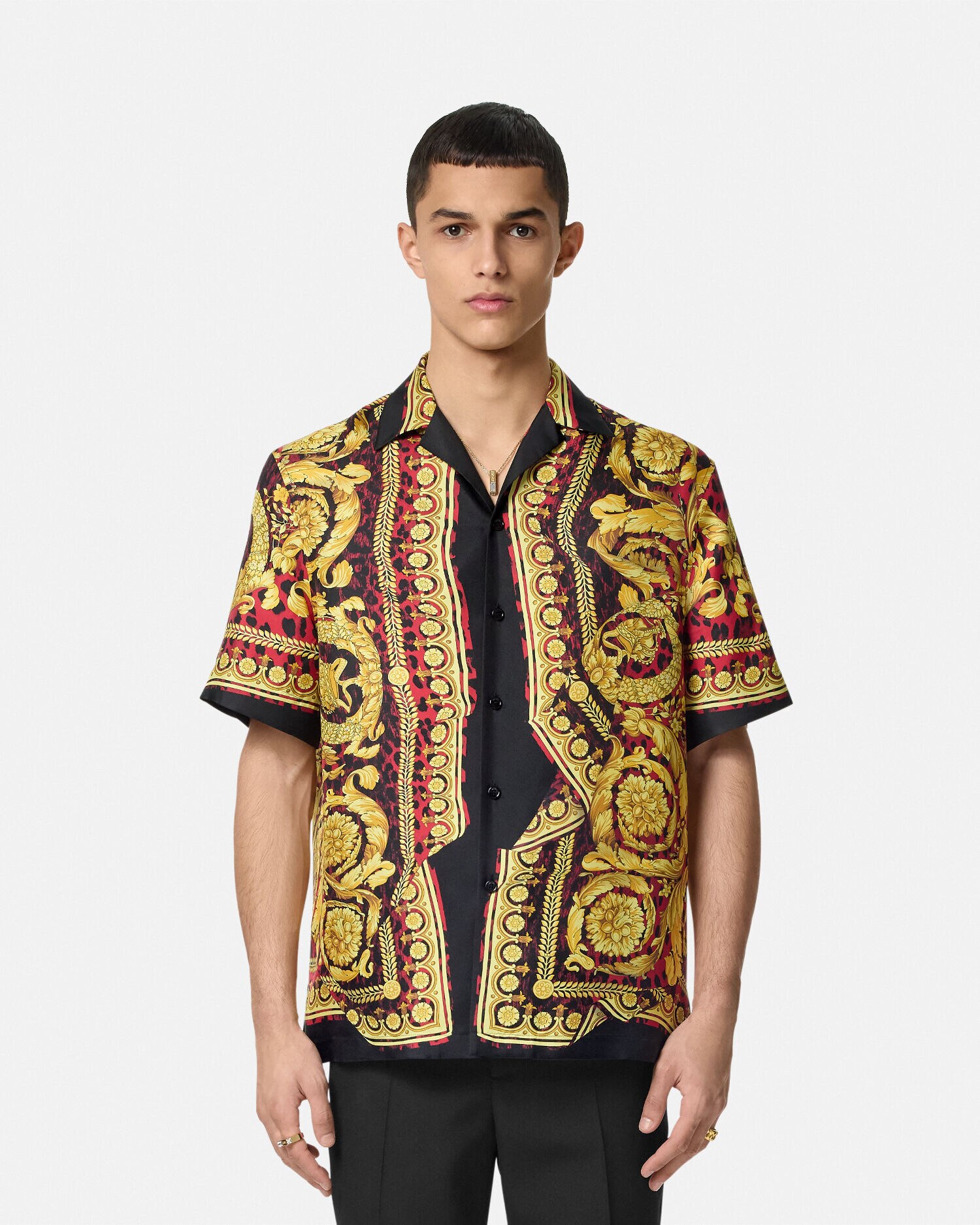 ワイルド バロッコ イリュージョン シルクシャツ レッド,プリント | VERSACE JP