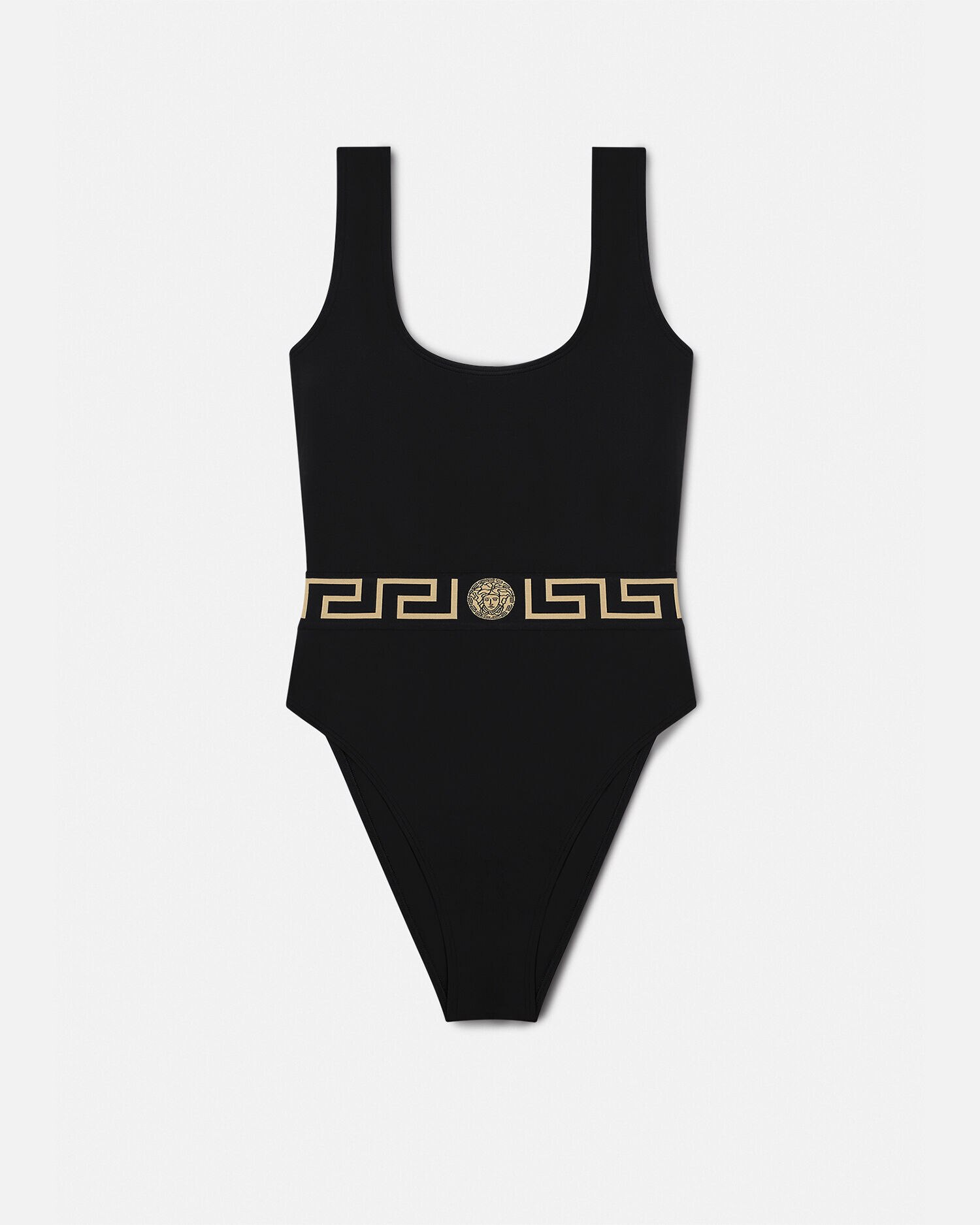 グレカ ボーダー ワンピース スイムスーツ ブラック | VERSACE JP