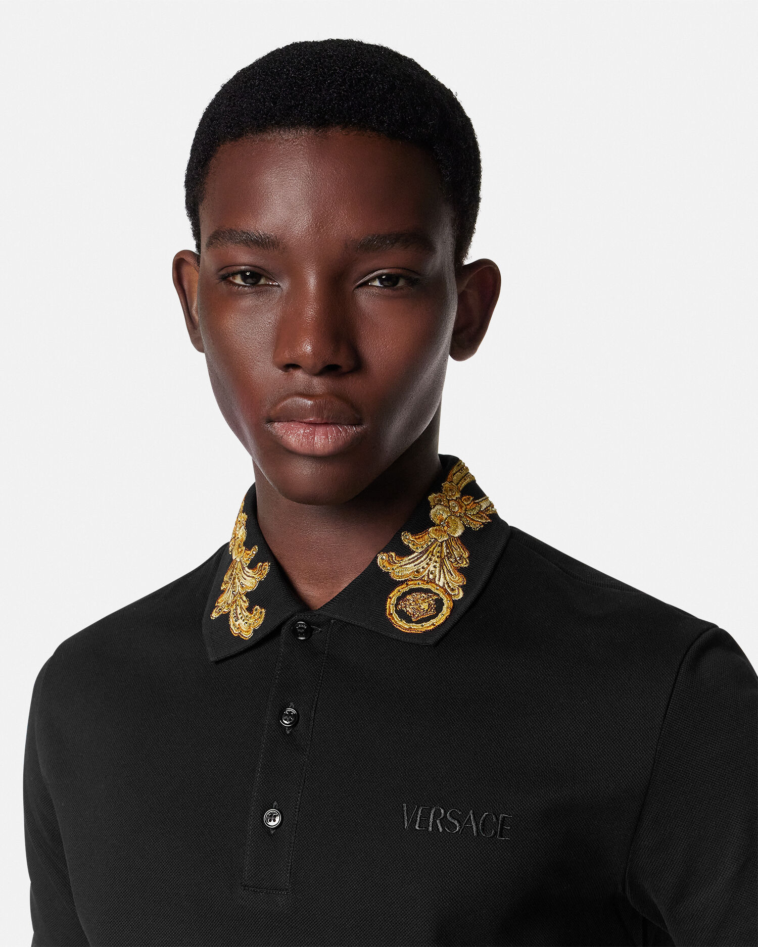 刺繍入り ポロ シャツ バロッコ リーフ | VERSACE JP