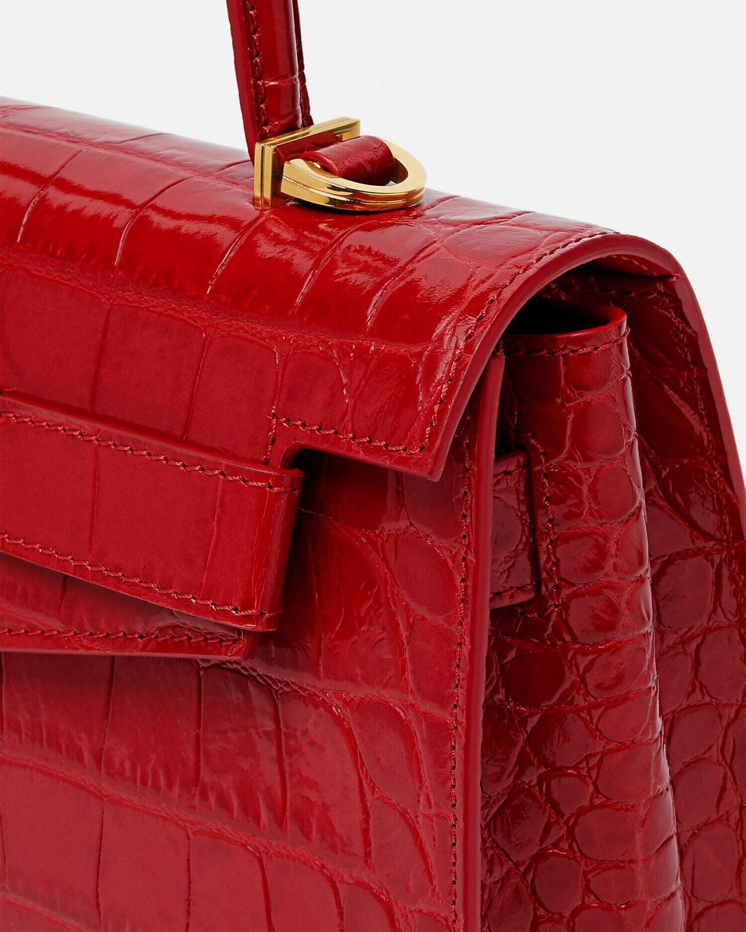 メドゥーサ '95 クロコエフェクト トップハンドル レッド | VERSACE JP