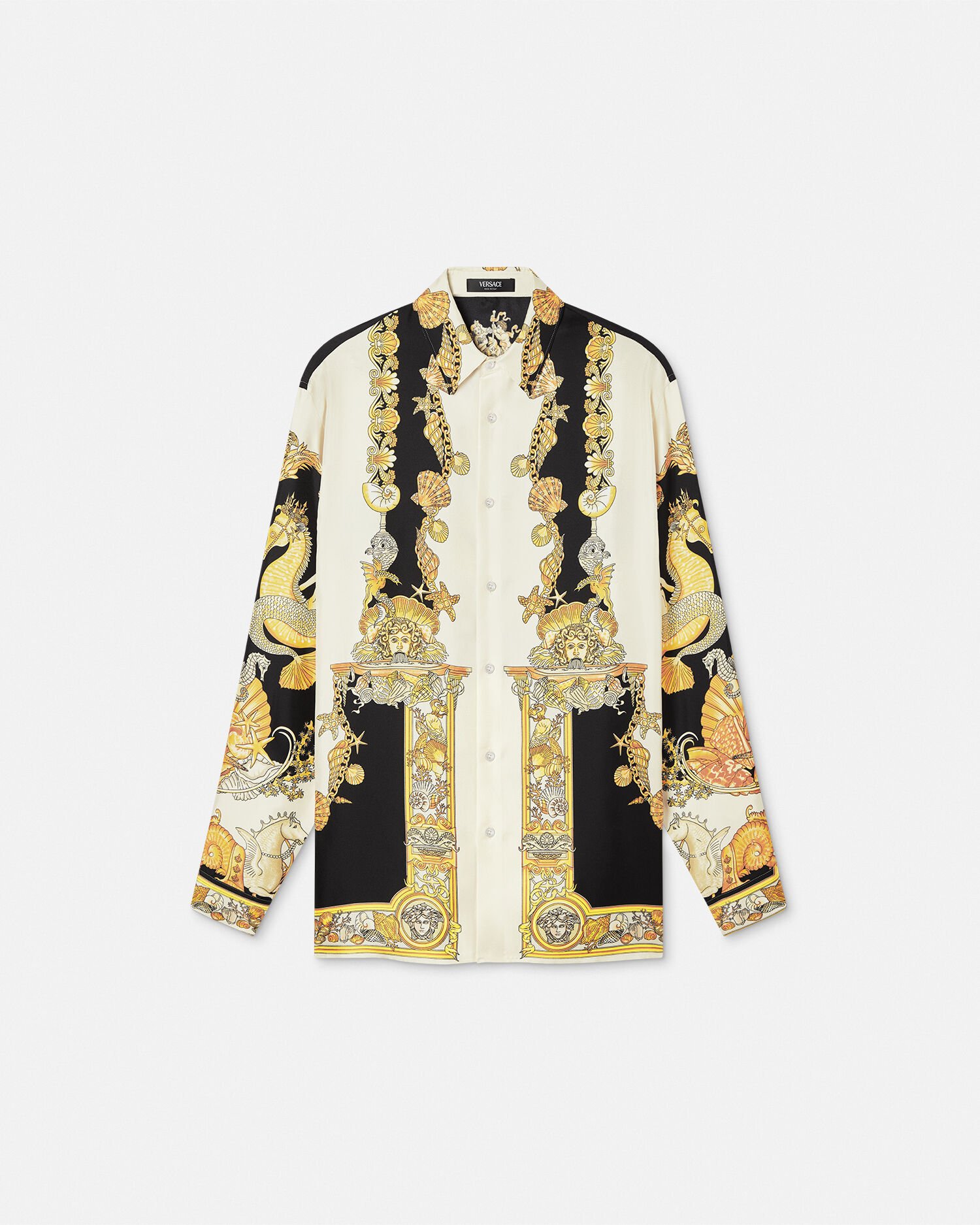 GIANNI VERSACE silk shirt with iconic Baroque print size IT