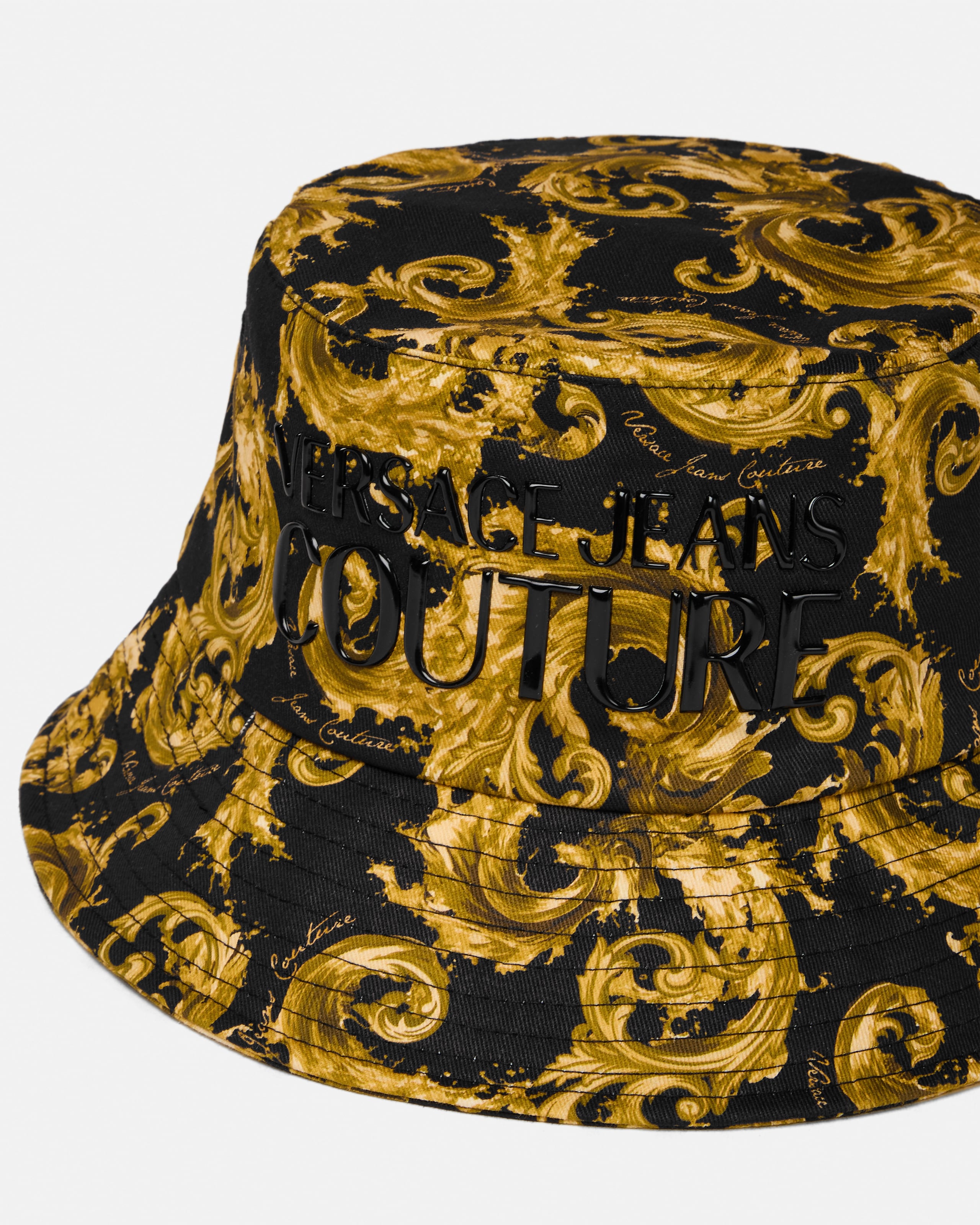 プリント キャンバス バケット ハット ブラック,ゴールド | VERSACE JP