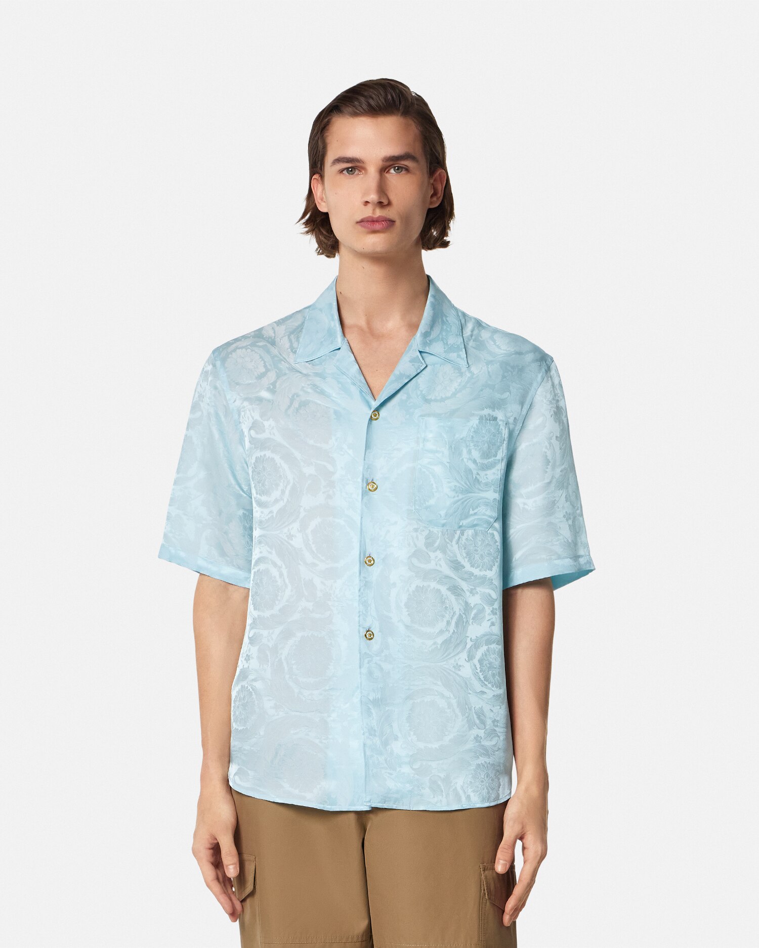 バロッコ シルク シャツ ブラック,プリント | VERSACE JP