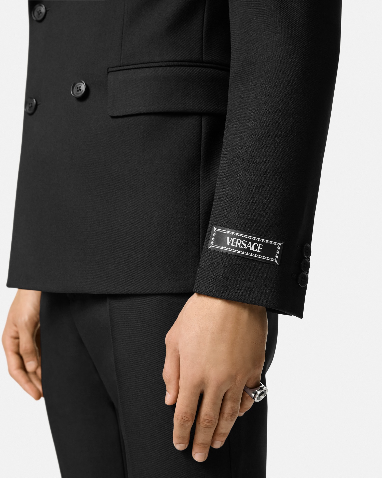 ウール ダブルブレスト ブレザー ブラック | VERSACE JP