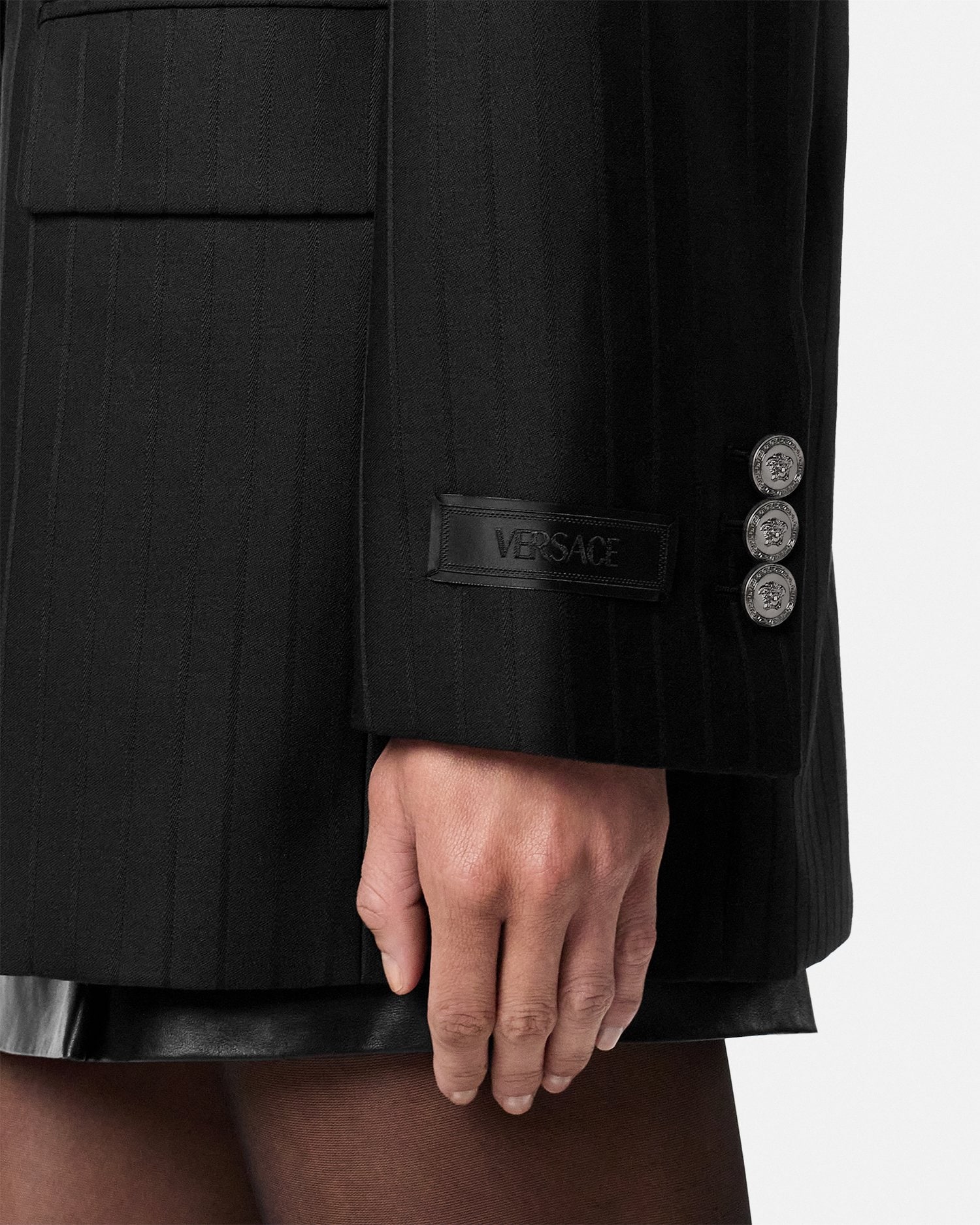 ウール ピンストライプ ダブルブレスト ブレザー | VERSACE JP