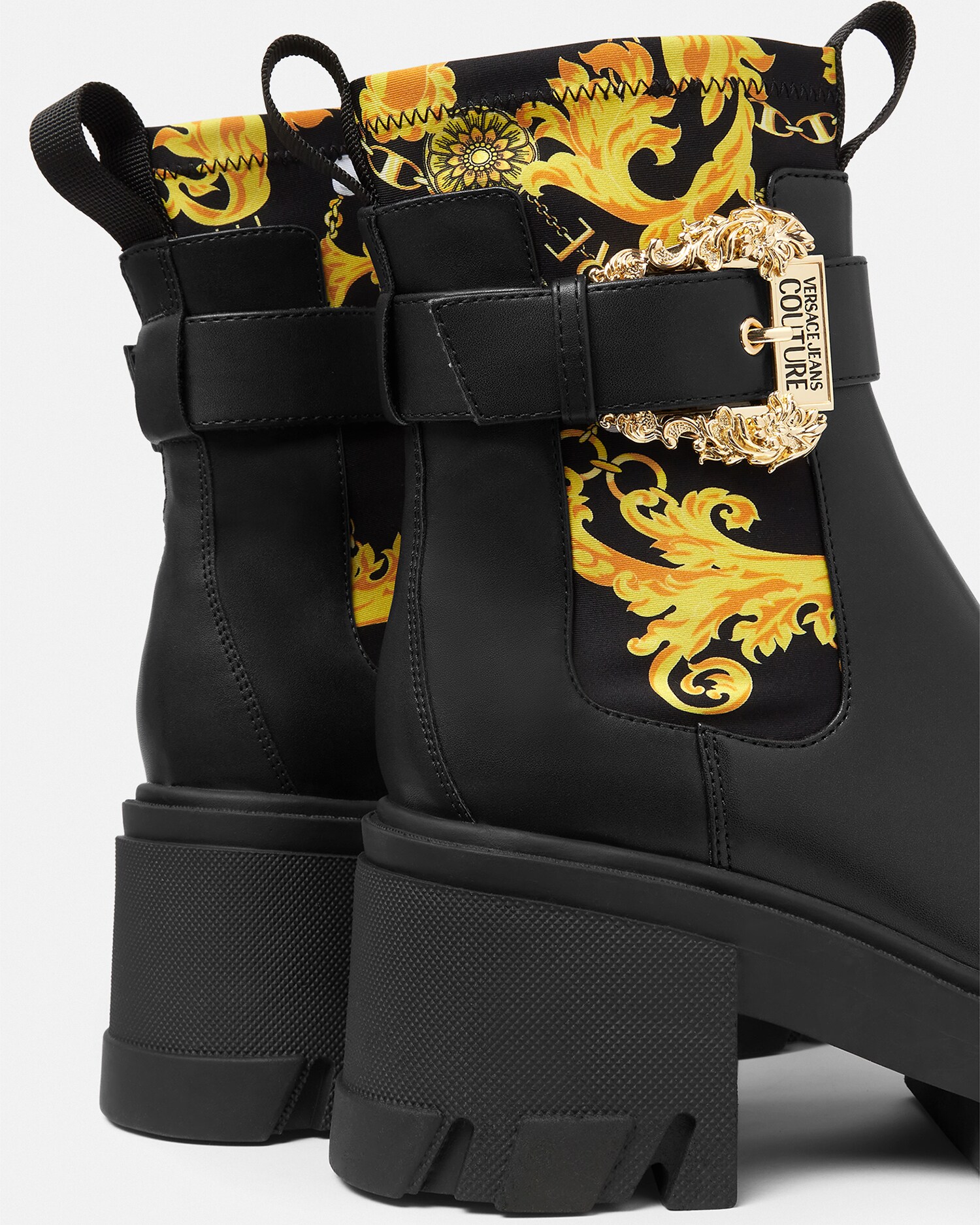 ソフィー チェーン クチュール ブーツ ブラック,ゴールド | VERSACE JP