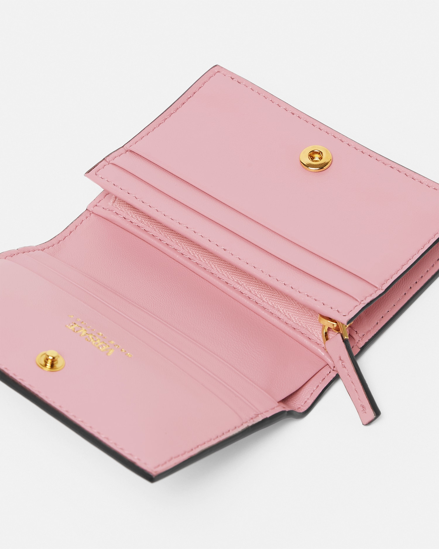 ヴェルサーチェ タグ レザー ウォレット ピンク | VERSACE JP