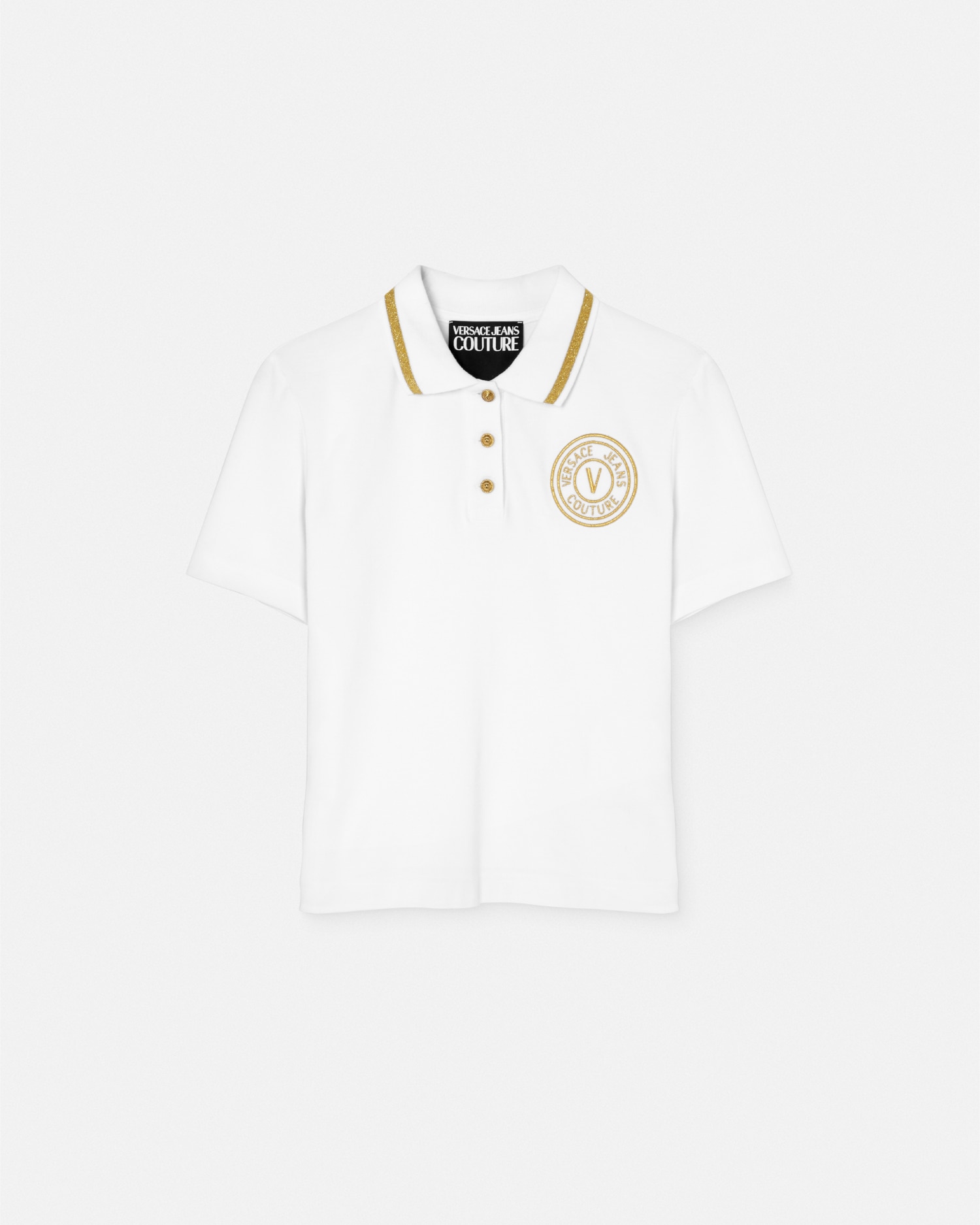 ポロシャツ レターV エンブレム ホワイト,プリント | VERSACE JP