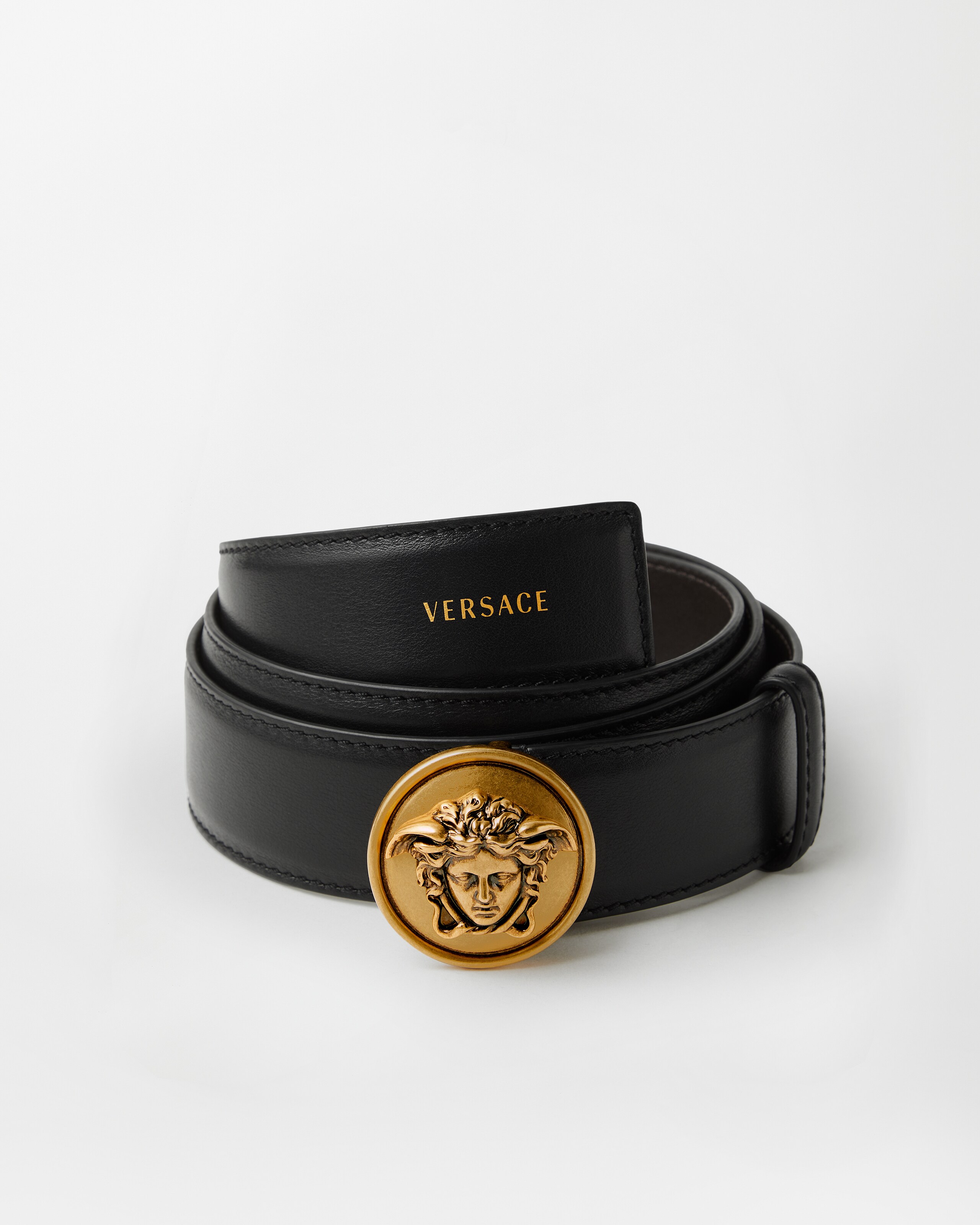 レザー ベルト 3.5 cm ブラウン | VERSACE JP