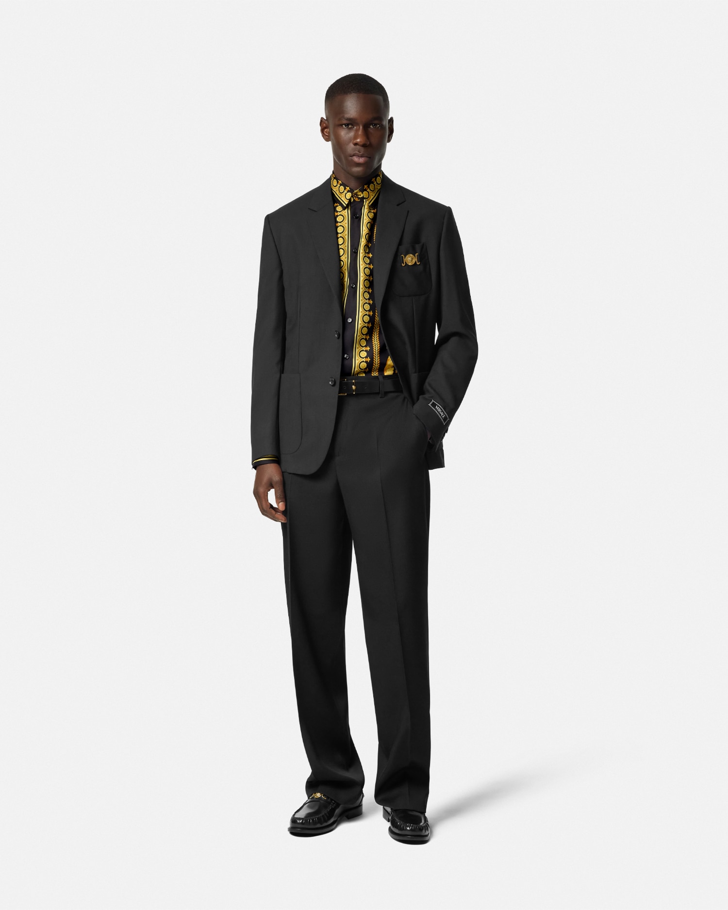 バロッコ シルク シャツ ブラック,プリント | VERSACE JP