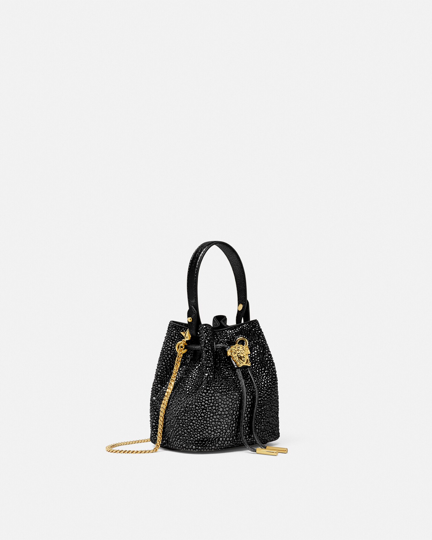 VERSACE ベルサーチ ラ メドゥーサ サテン ミニ バケット バッグ サテン ミニ バケット バッグ ラ メドゥーサ ピンク | VERSACE JP