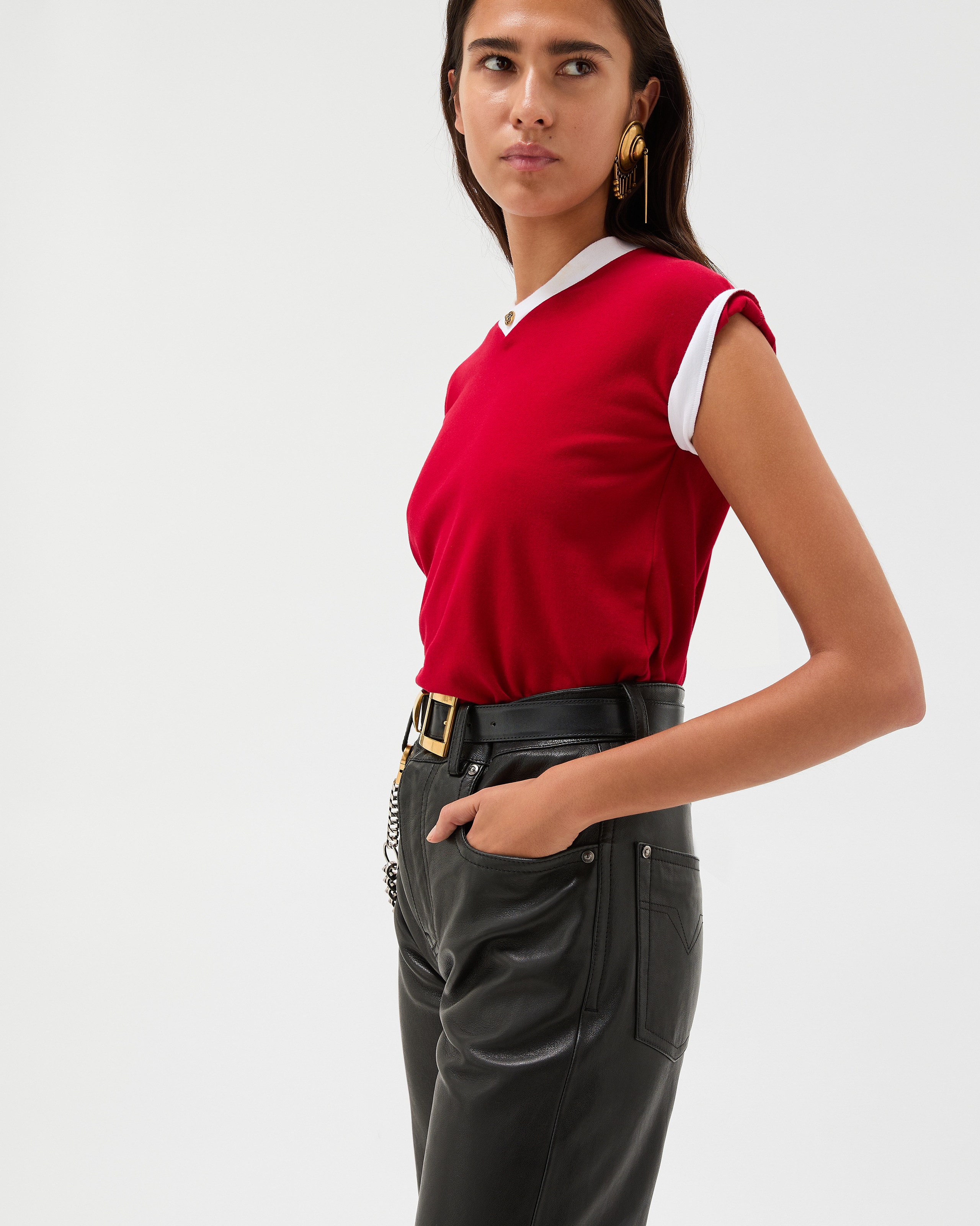 ストレッチ コットンジャージー Tシャツ レッド | VERSACE JP
