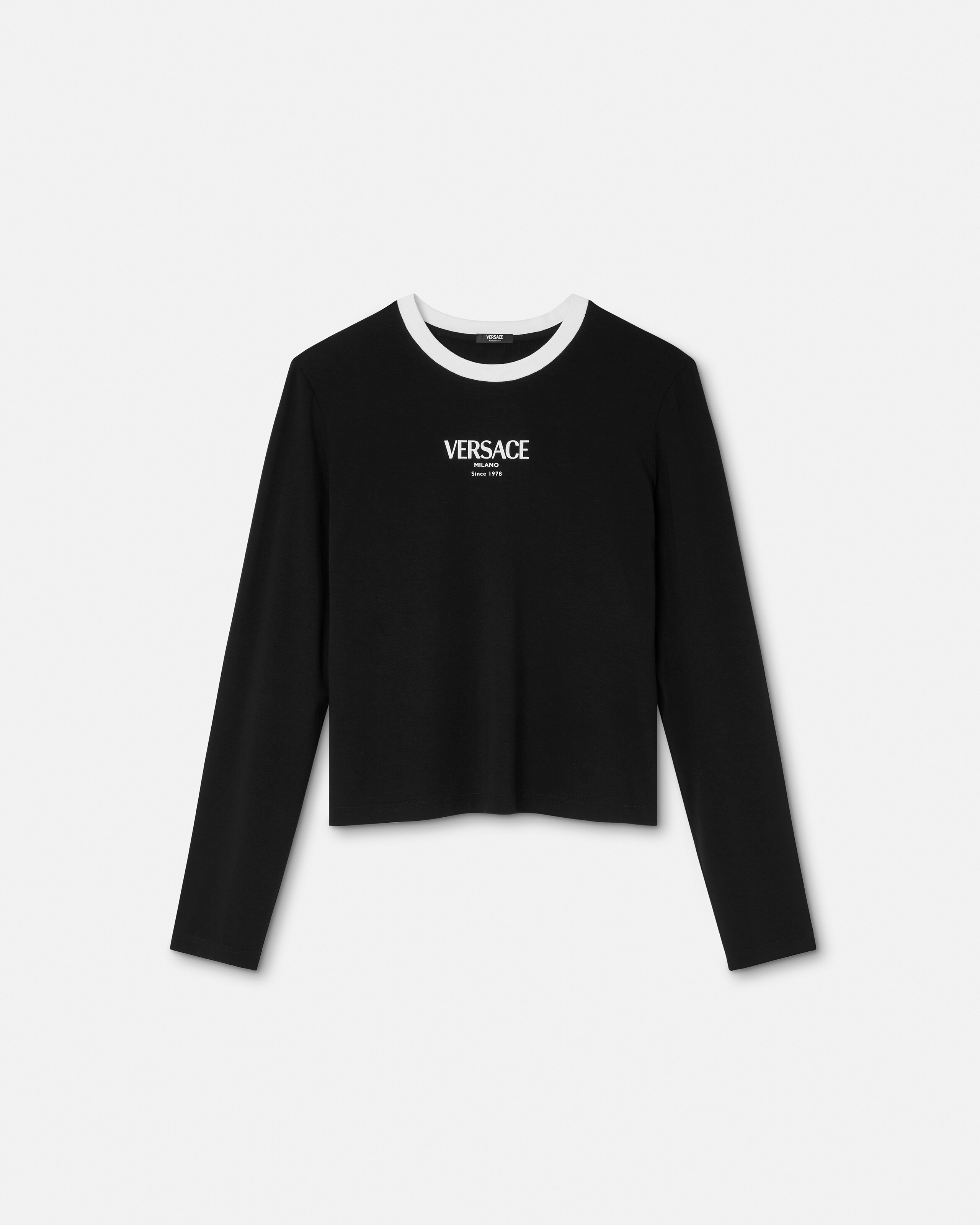 ストレッチ ビスコースジャージー Tシャツ ブラック | VERSACE JP