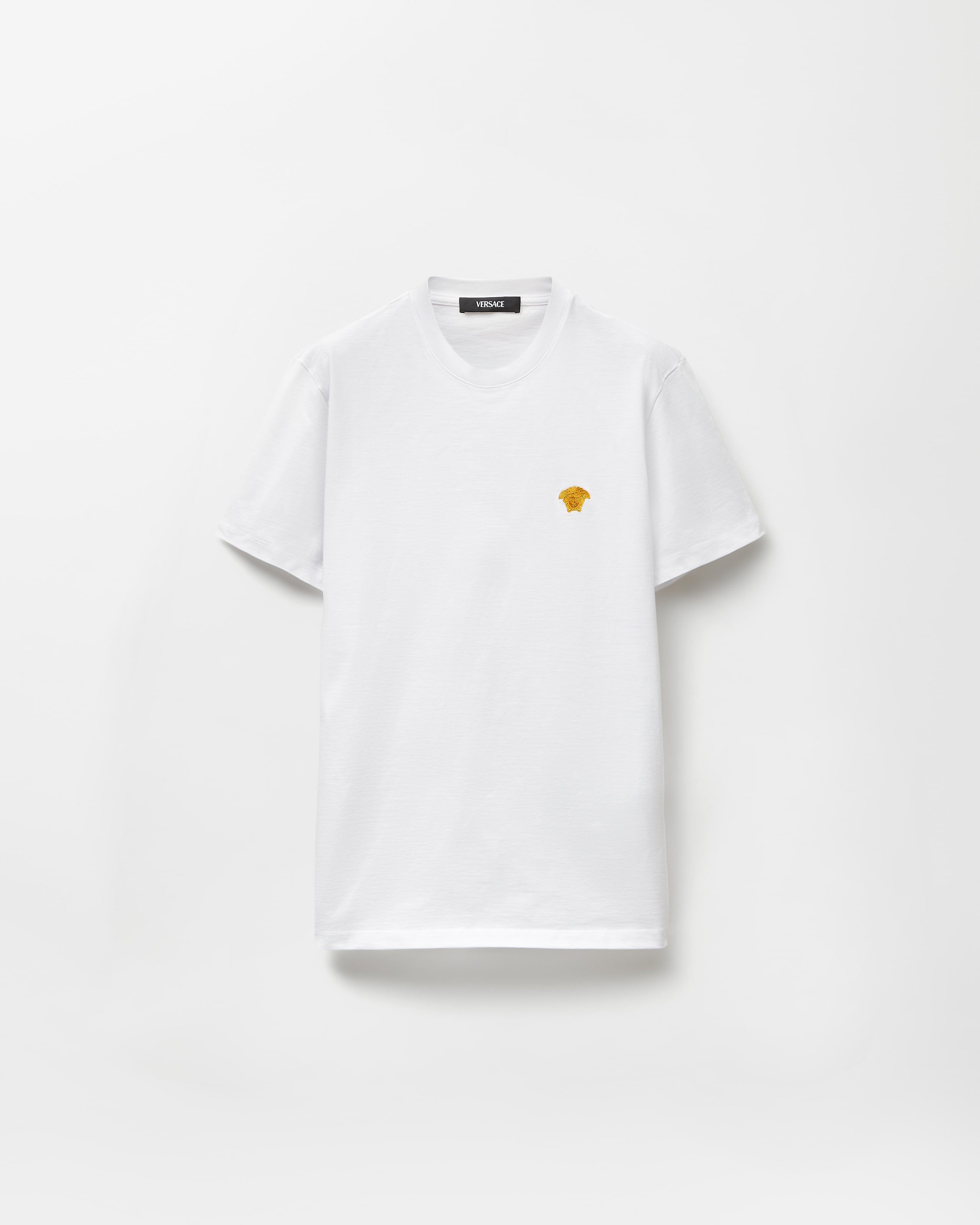 刺繍入り コットンジャージー Tシャツ ブラック | VERSACE JP