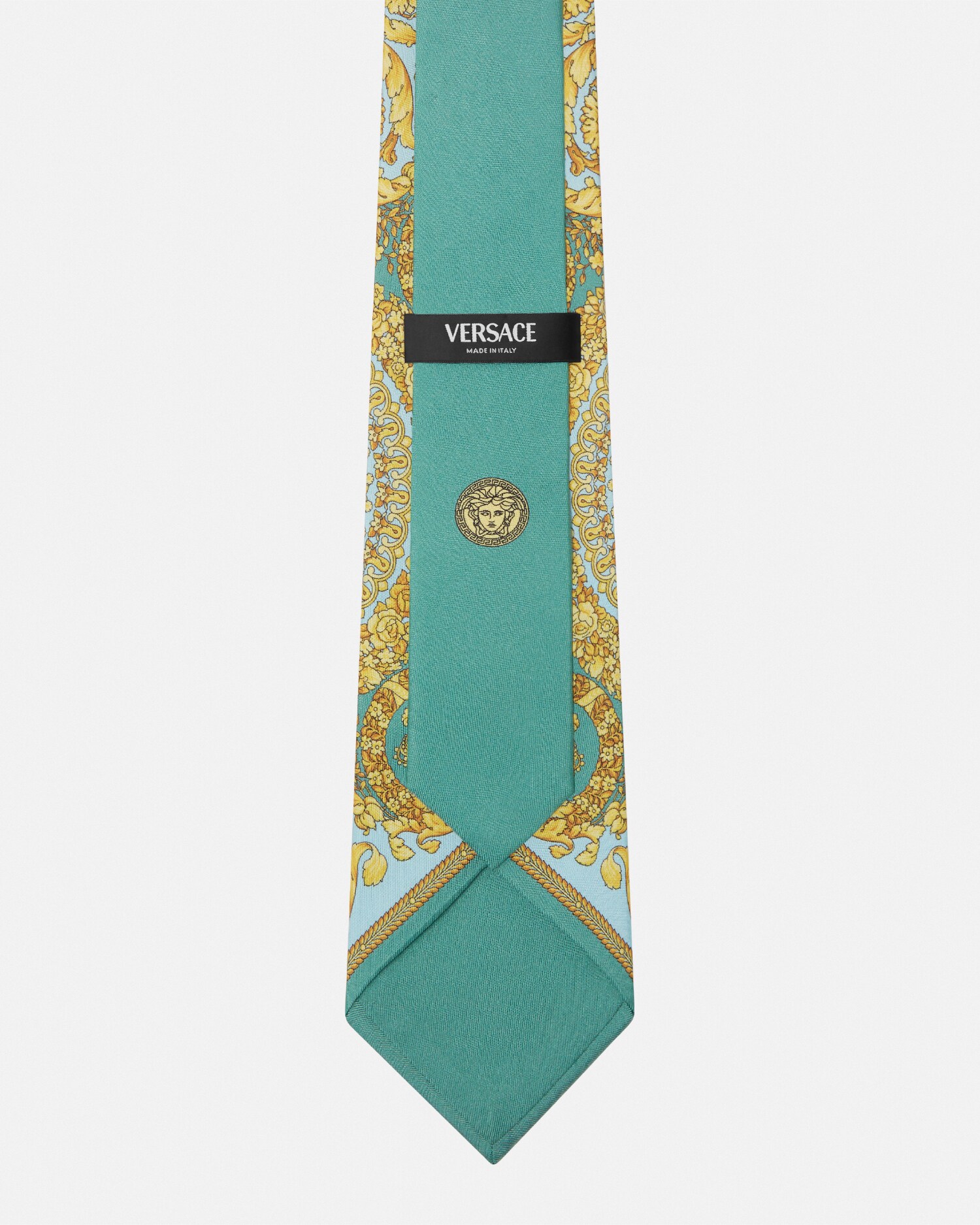 プリント シルク ツイル ネクタイ グリーン,ゴールド | VERSACE JP