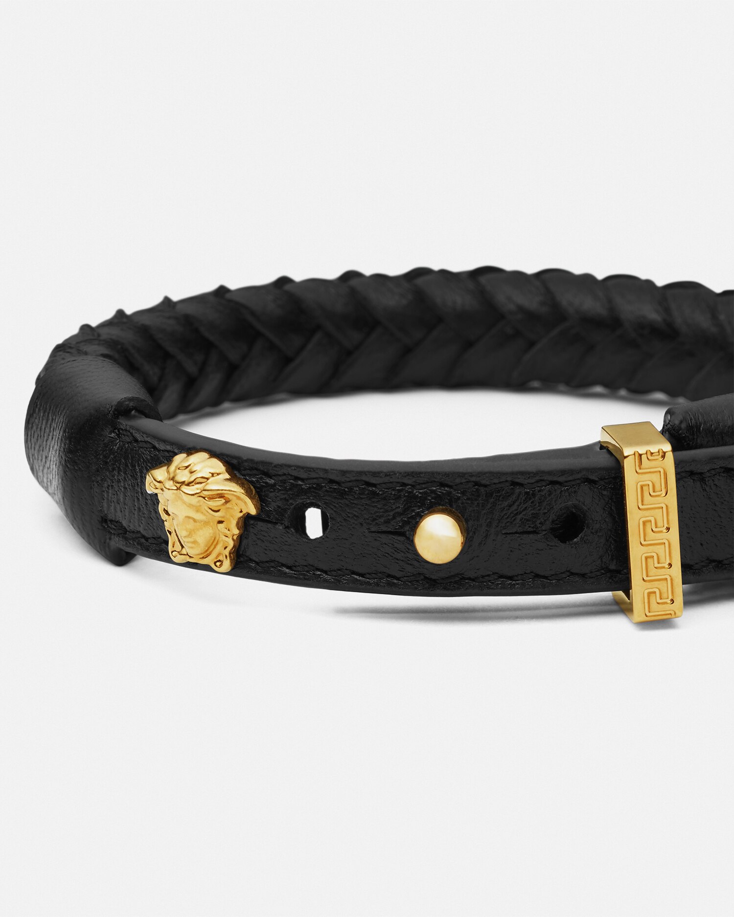 Gianni Ribbon Leather Bracelet Pink | VERSACE US