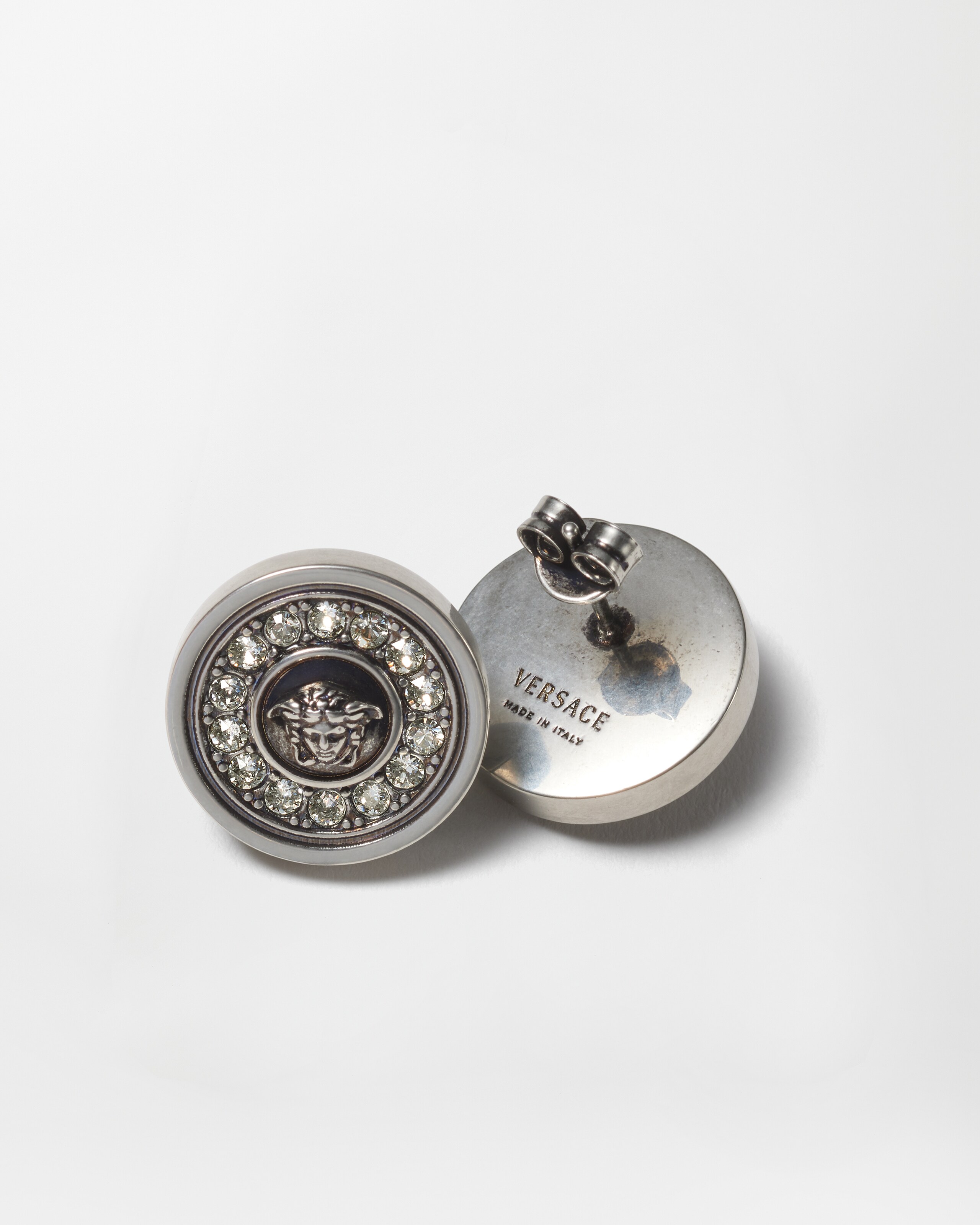 メドゥーサ クリスタル イヤリング シルバー | VERSACE JP