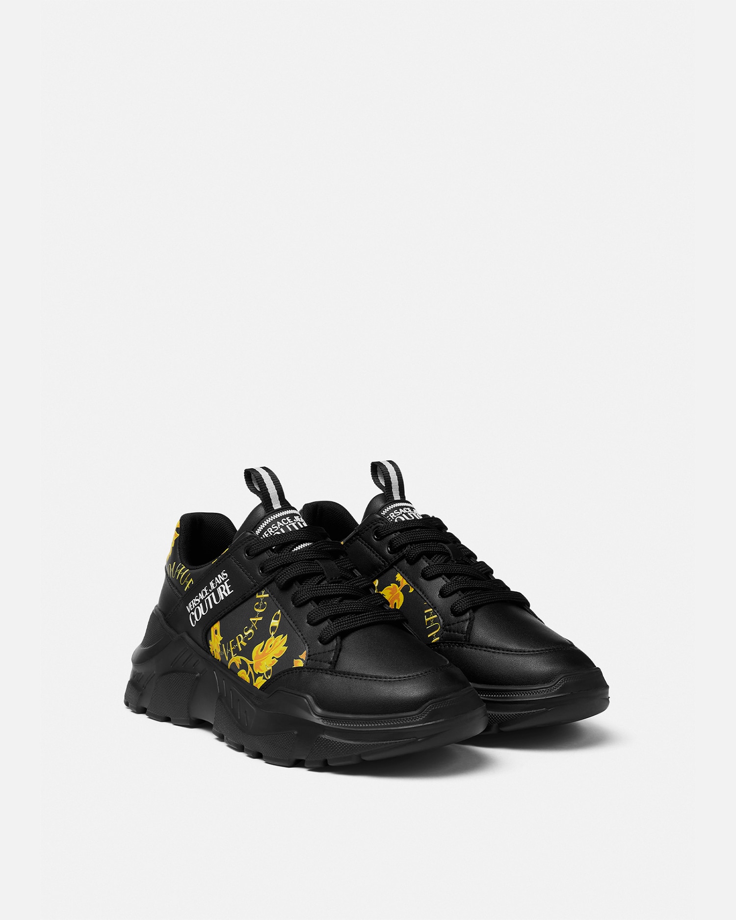 ★VERSACE★トレイル トラック スニーカー Trail Trek Chain Couture Sneakers Black,Gold | VERSACE US