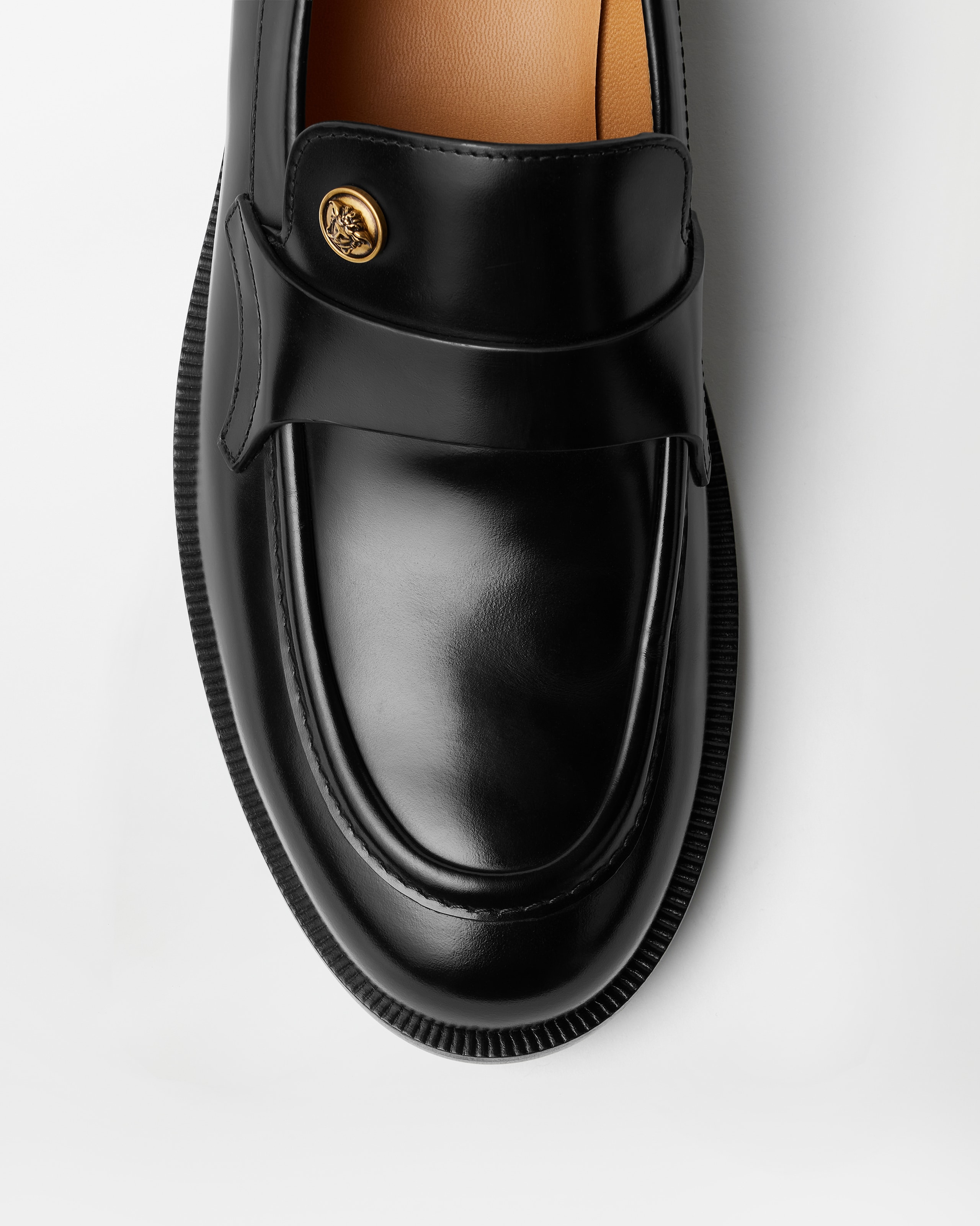 マヌ レザー ローファー ブラック | VERSACE JP