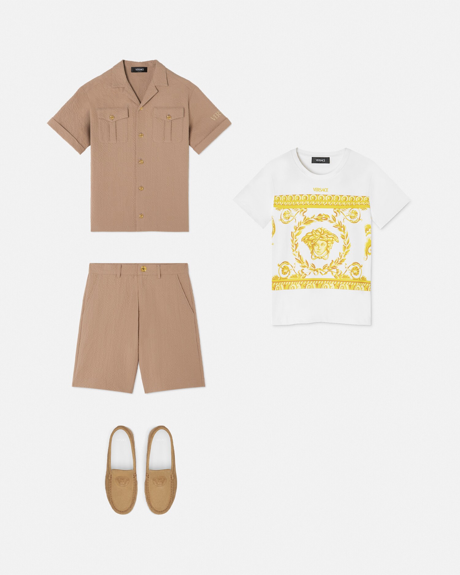 VERSACE ゴールド装飾 ポロシャツ ボーイズデザイナーTシャツ & ポロシャツ | ヴェルサーチェ 日本