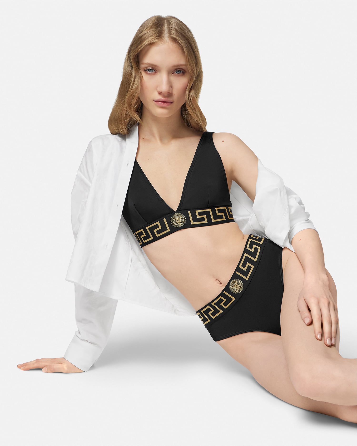 ECONYL® ビキニ ボトム ブラック | VERSACE JP