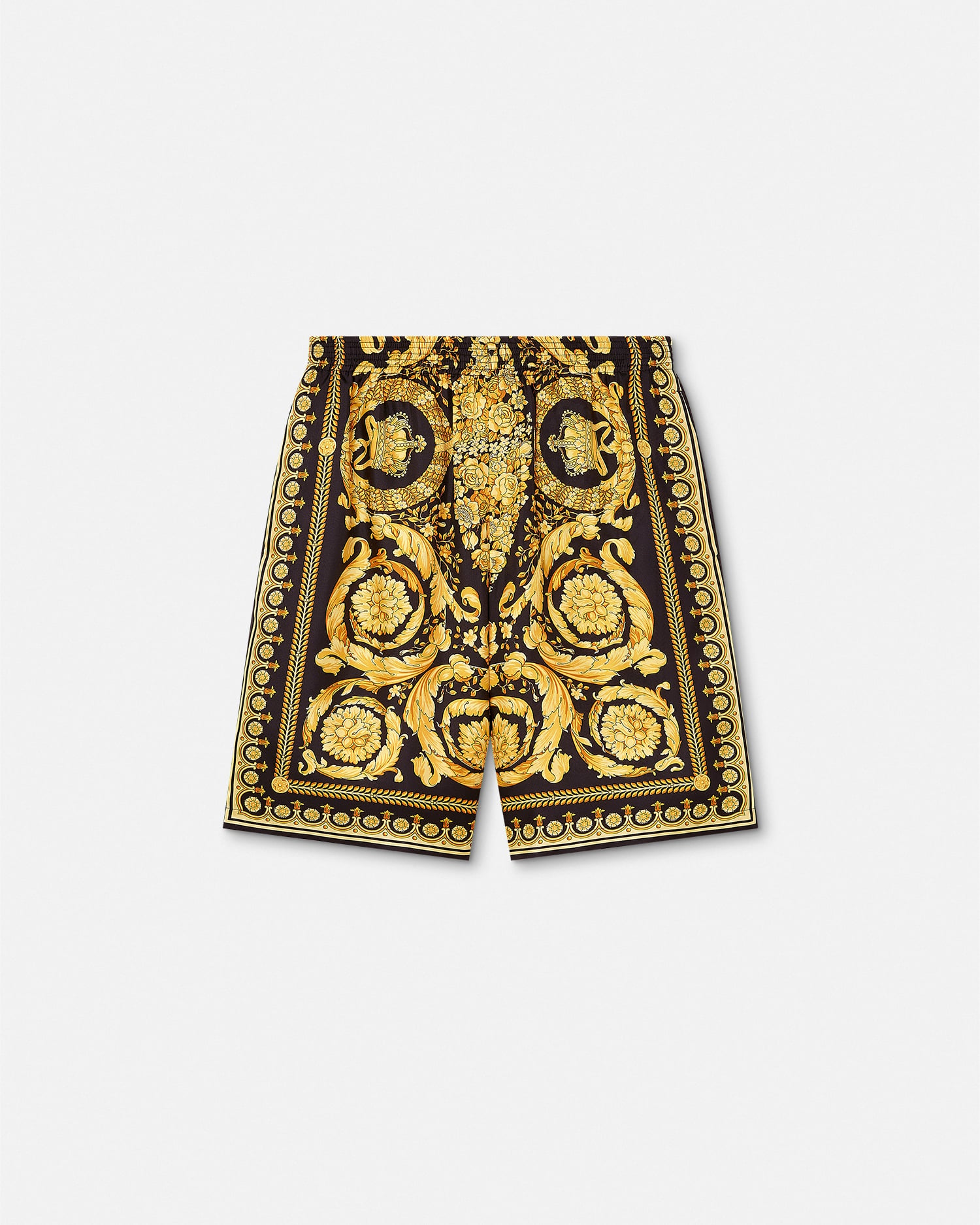 プリント シルク ツイル ショートパンツ ブラック,プリント | VERSACE JP