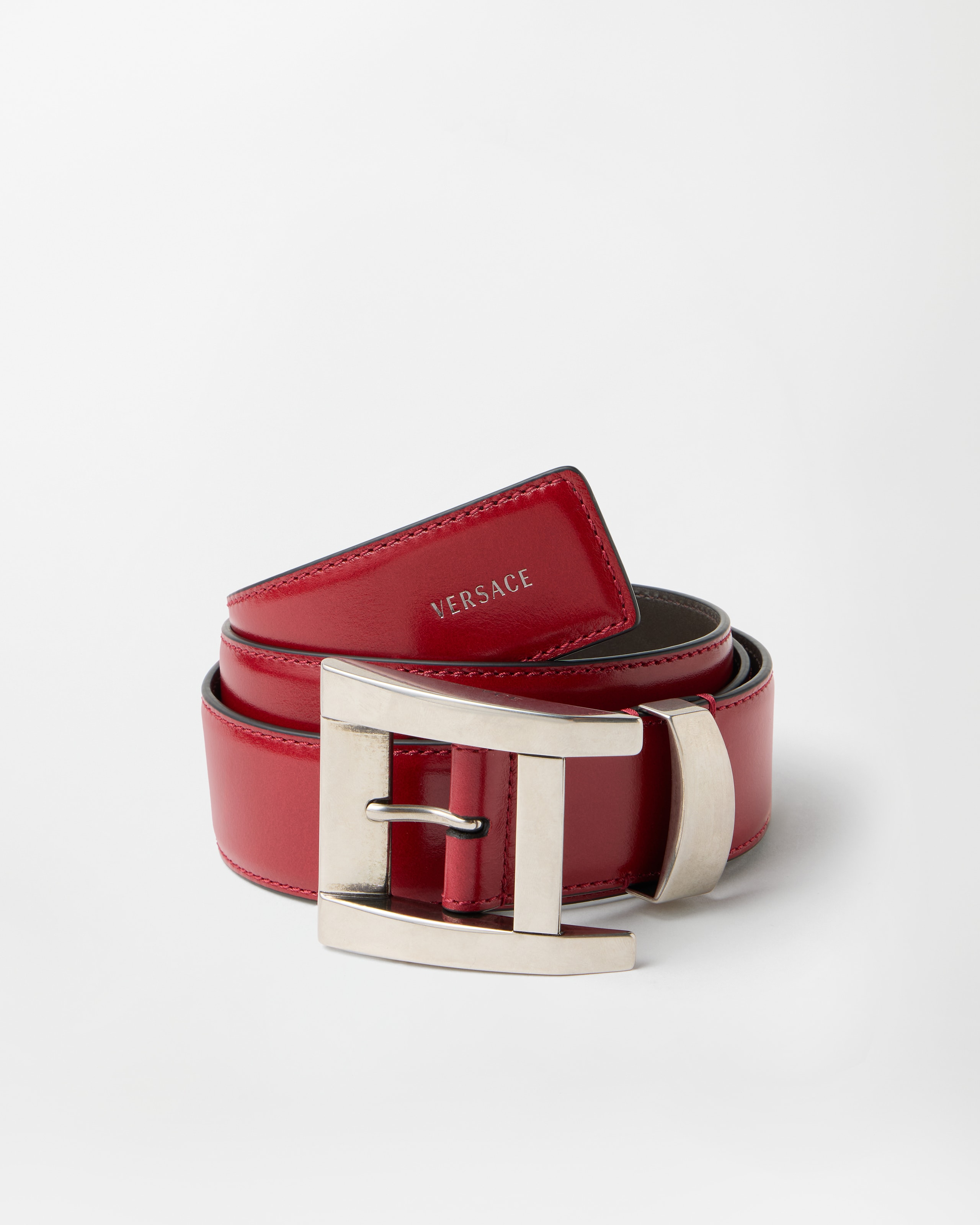 レザー ベルト 4 cm ブラウン | VERSACE JP