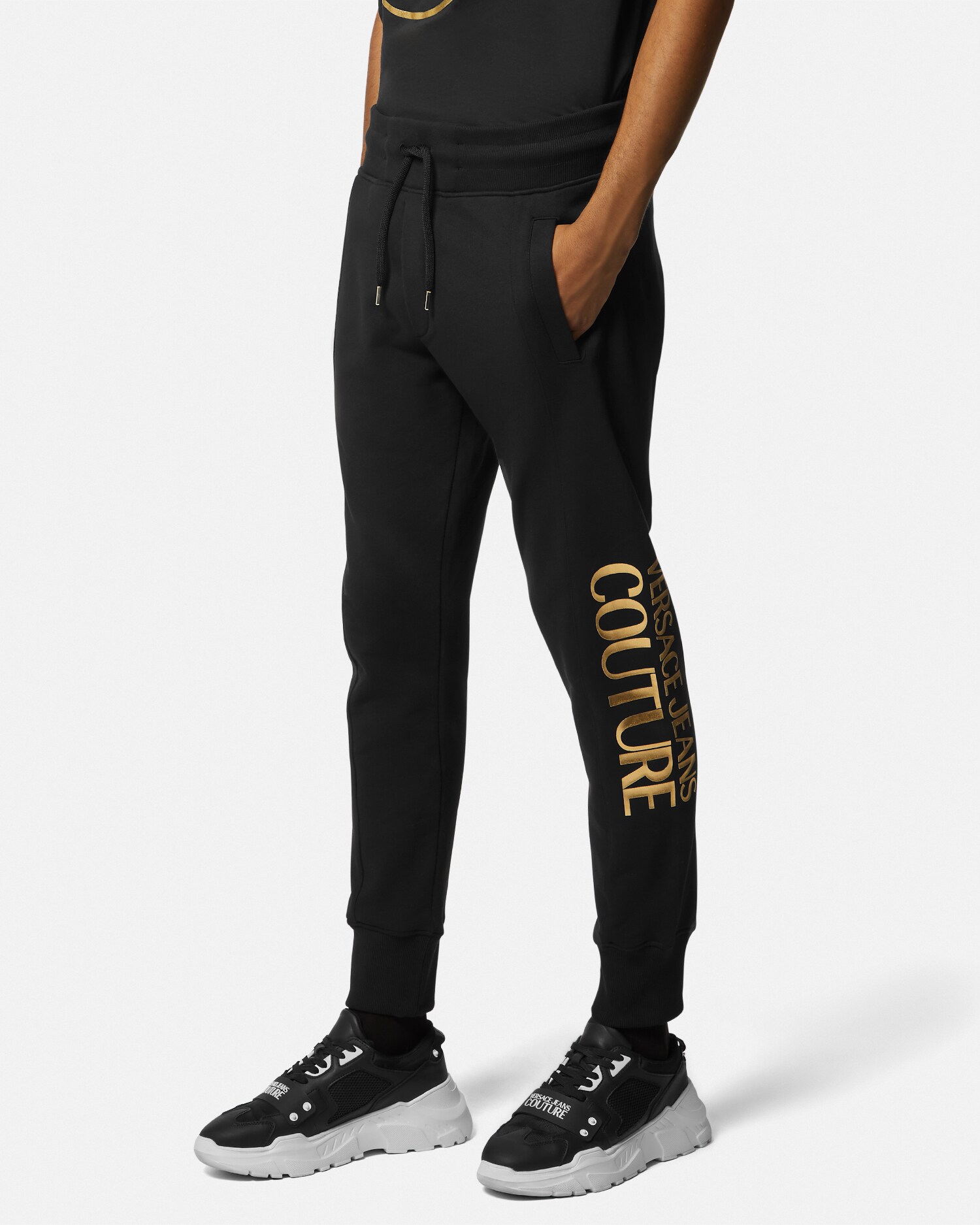 ロゴ スウェットパンツ ブラック,ゴールド | VERSACE JP