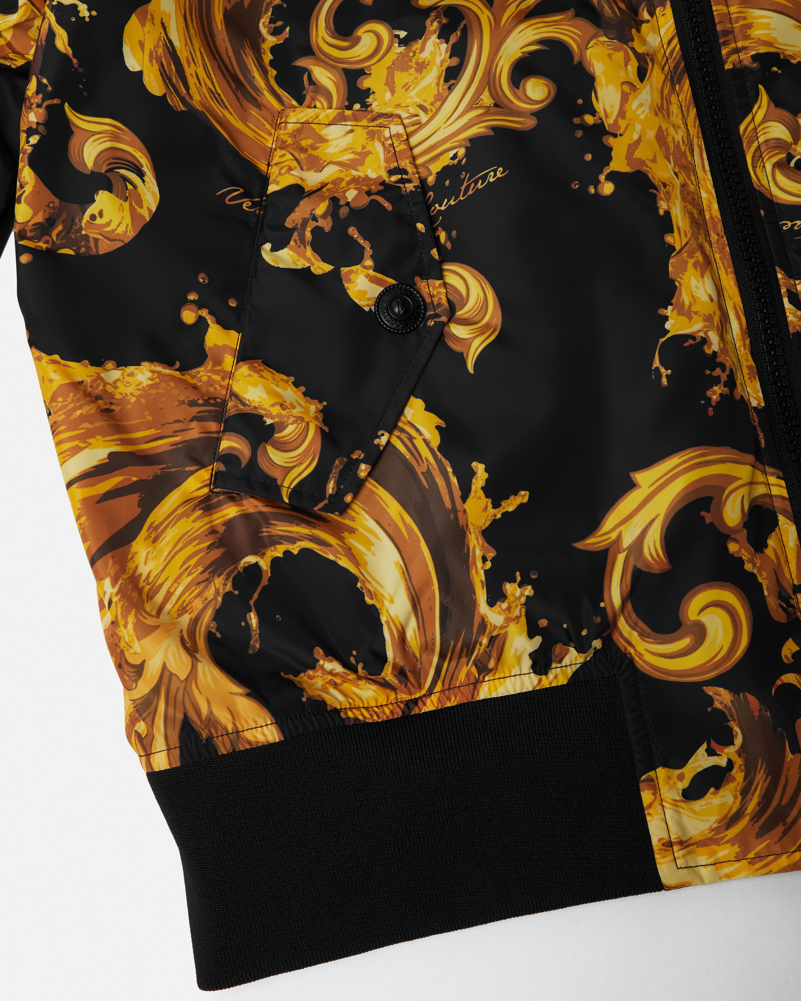プリント ボンバージャケット ブラック,ゴールド | VERSACE JP