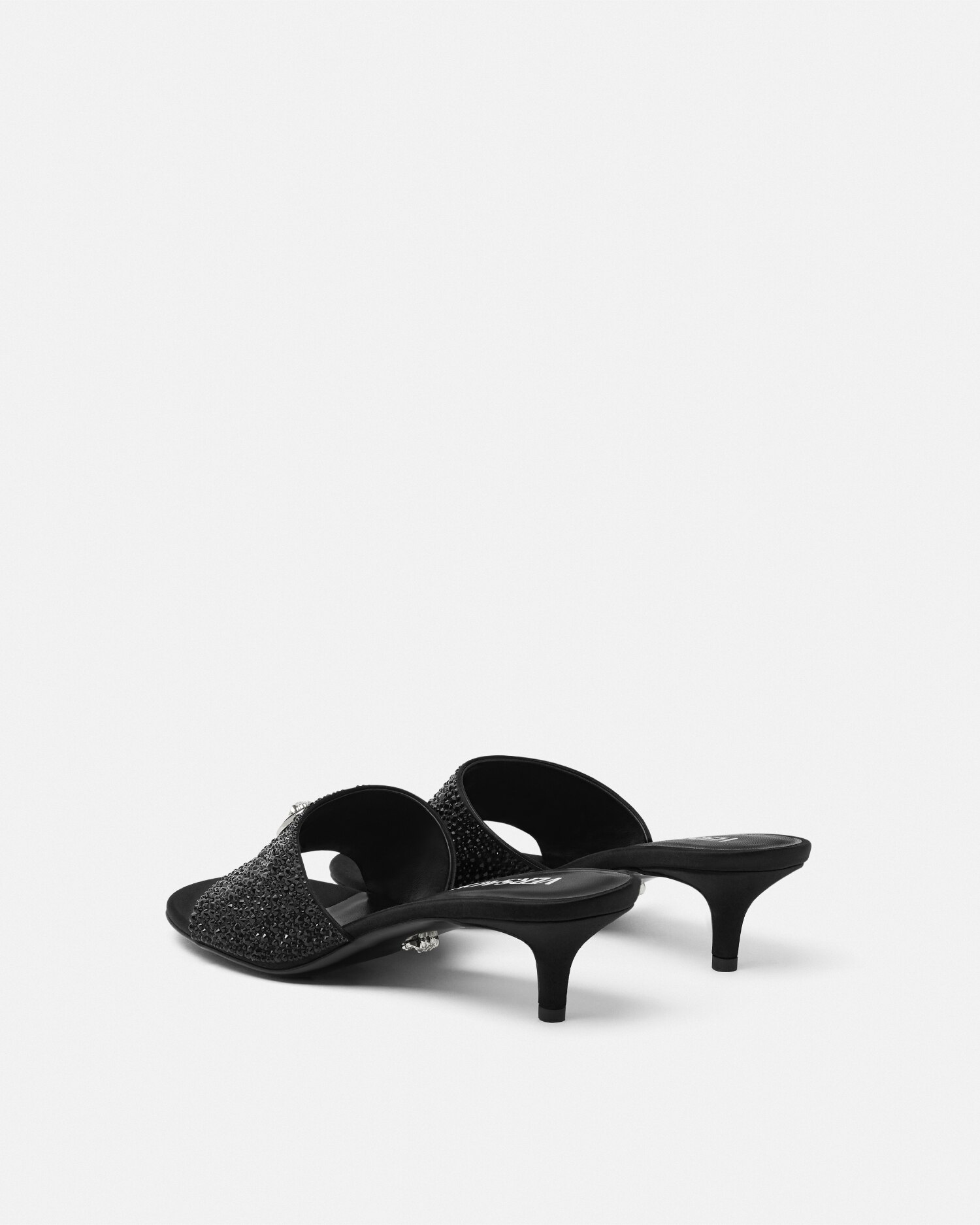 VERSACE★Versace ブラック Alia 45mm ヒールサンダル Alia Rubber Flat Sandals Black,Gold | VERSACE US