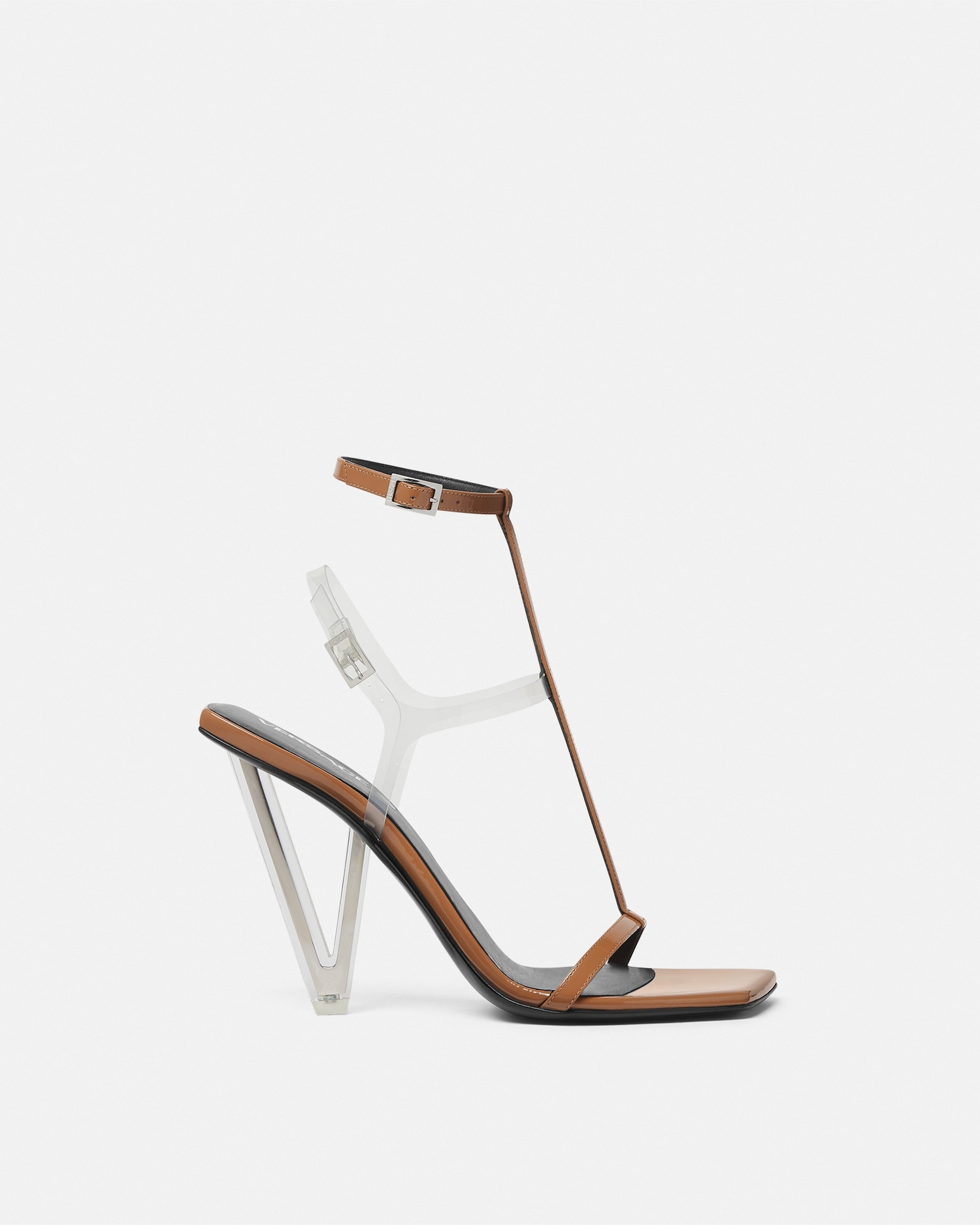 サンダル・ミュール VERSACE Sandals Women Patent Leather Orange/Coral 90_1019159-