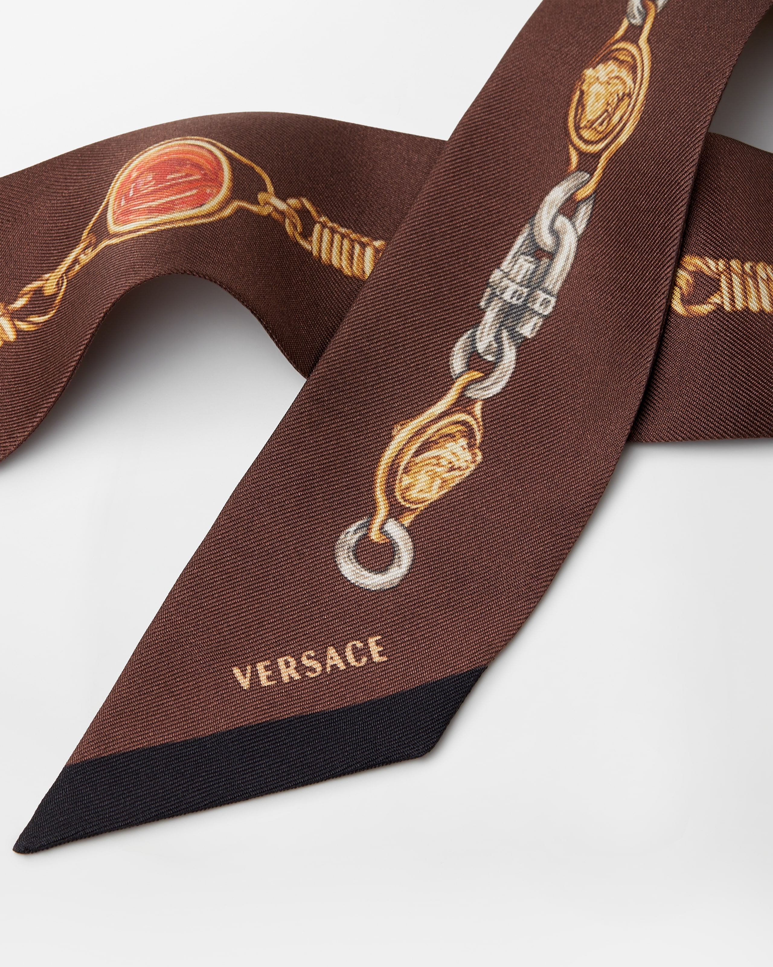 プリント シルク ツイル リボン ホワイト,プリント | VERSACE JP