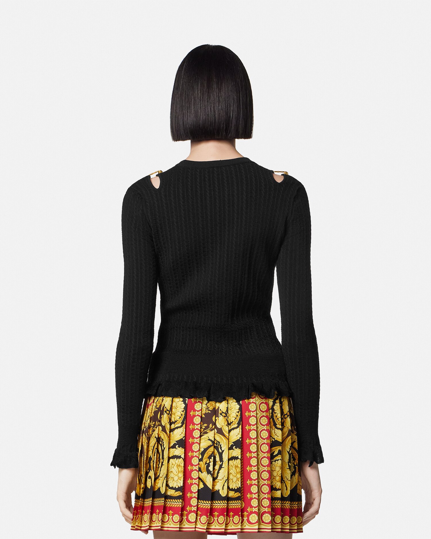 VERSACE バックル ニットセーター ブラック VERSACE(ヴェルサーチェ) ニット・セーター(メンズ) - 海外通販