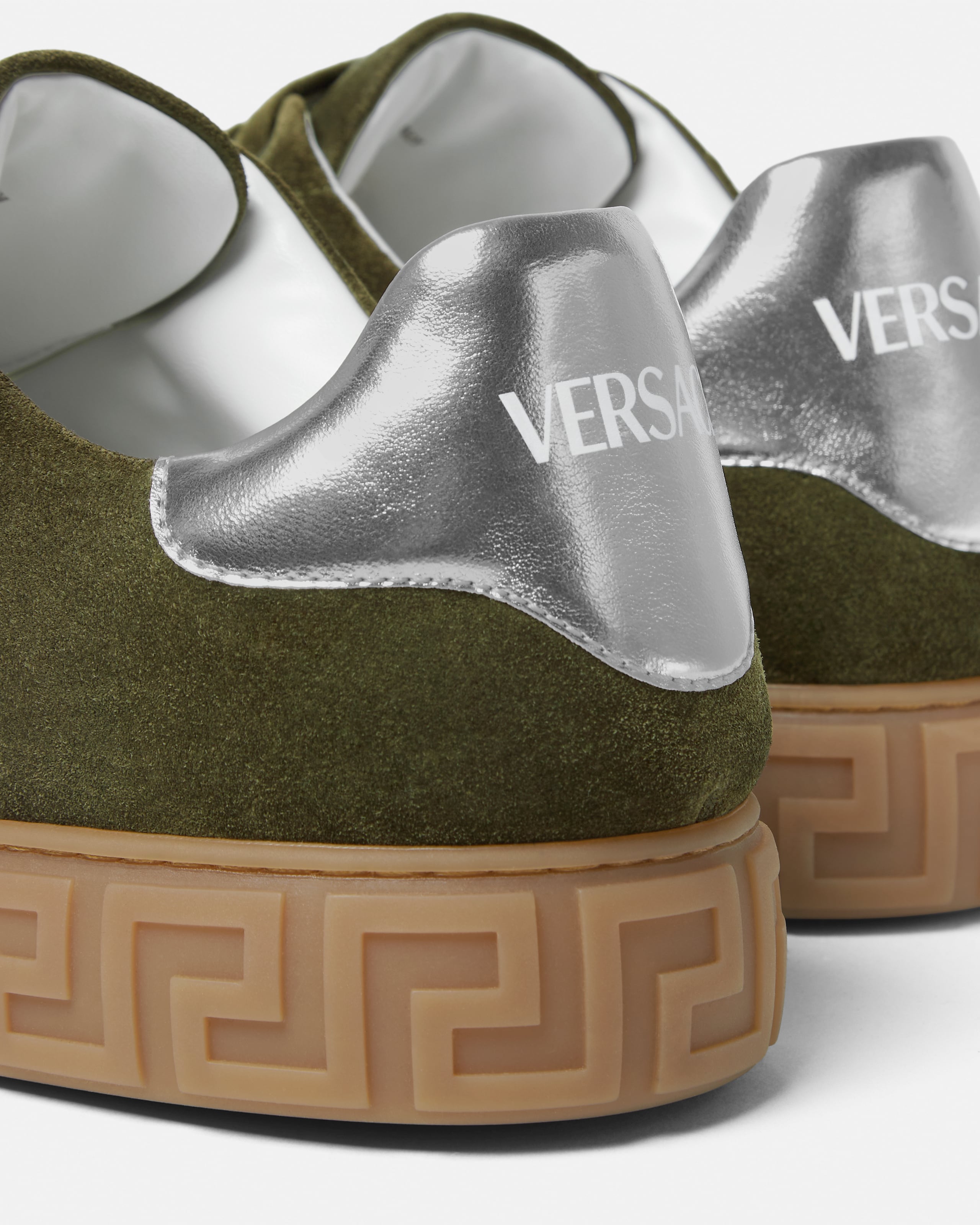 グレカ 装飾付き スエード スニーカー グリーン,シルバー | VERSACE JP