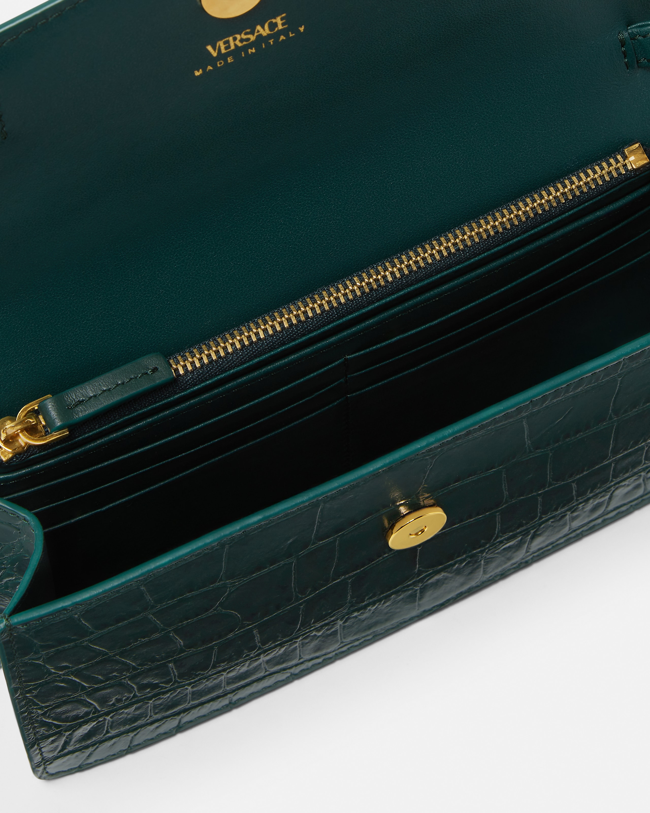 【美品】シグネチャー　レザーポーチ　グレカ　Versace　おしゃれ 美品】シグネチャー レザーポーチ グレカ Versace おしゃれ 美品