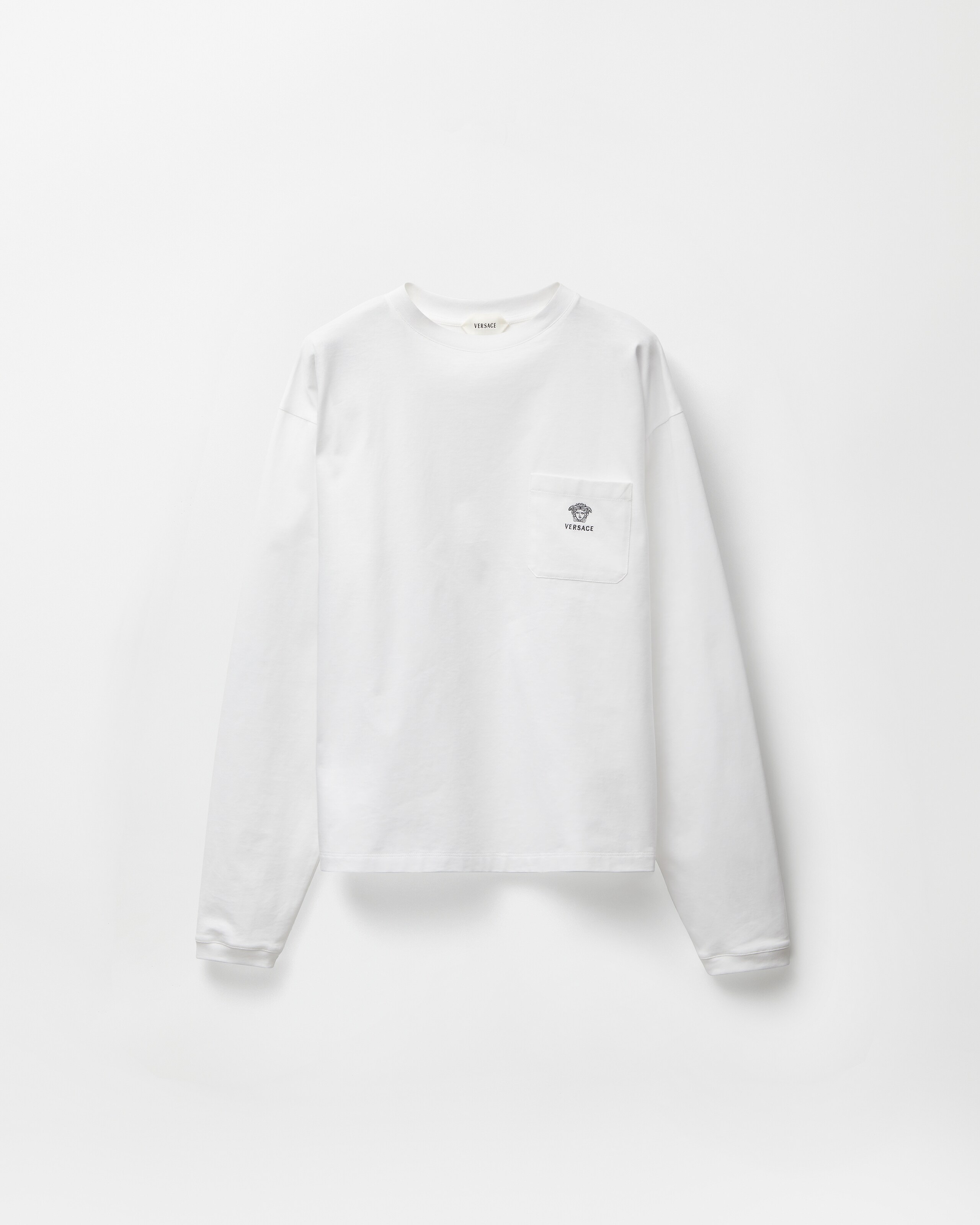 刺繍入り コットンジャージー Tシャツ ホワイト | VERSACE JP