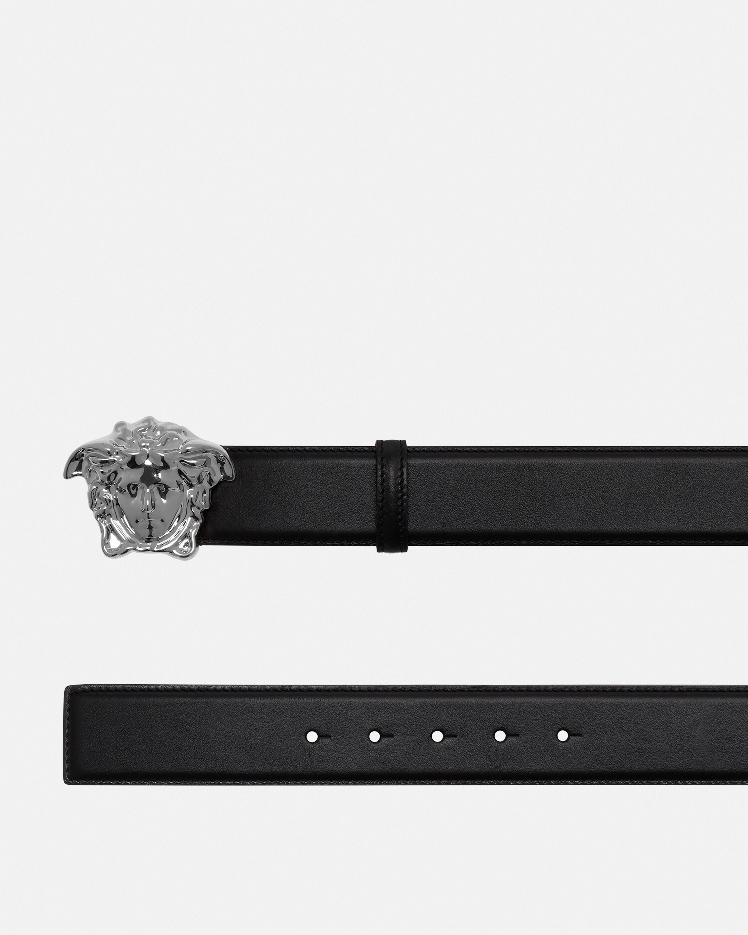 ラ メドゥーサ レザー ベルト 4 cm ブラック | VERSACE JP