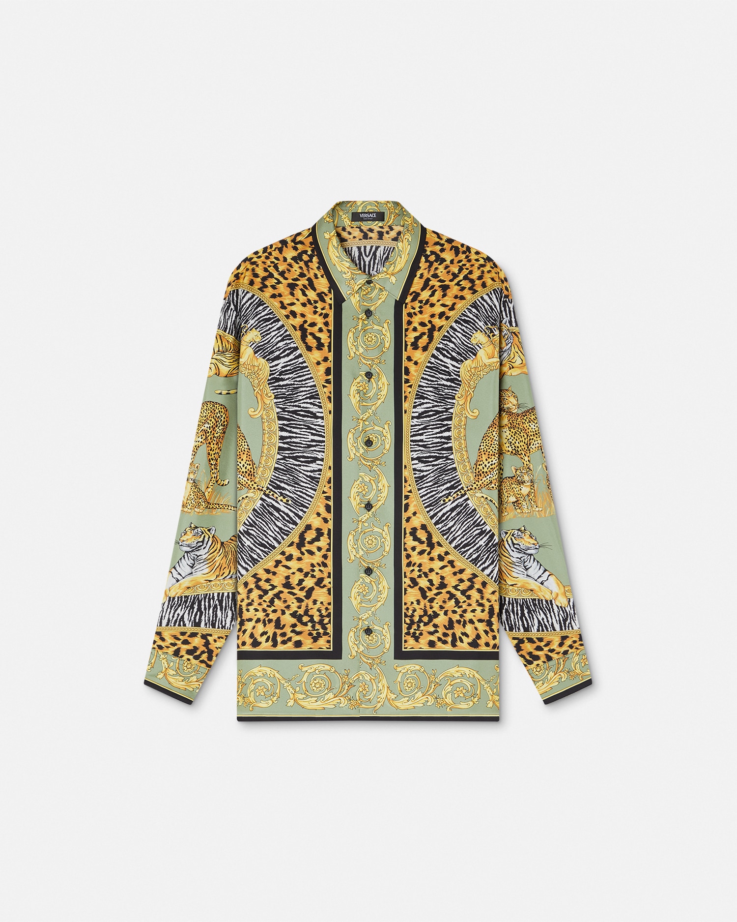 VERSACH コントラスト メデューサ シルクシャツ 極美品▽2020年製 VERSACE ヴェルサーチ HERITAGE FIT