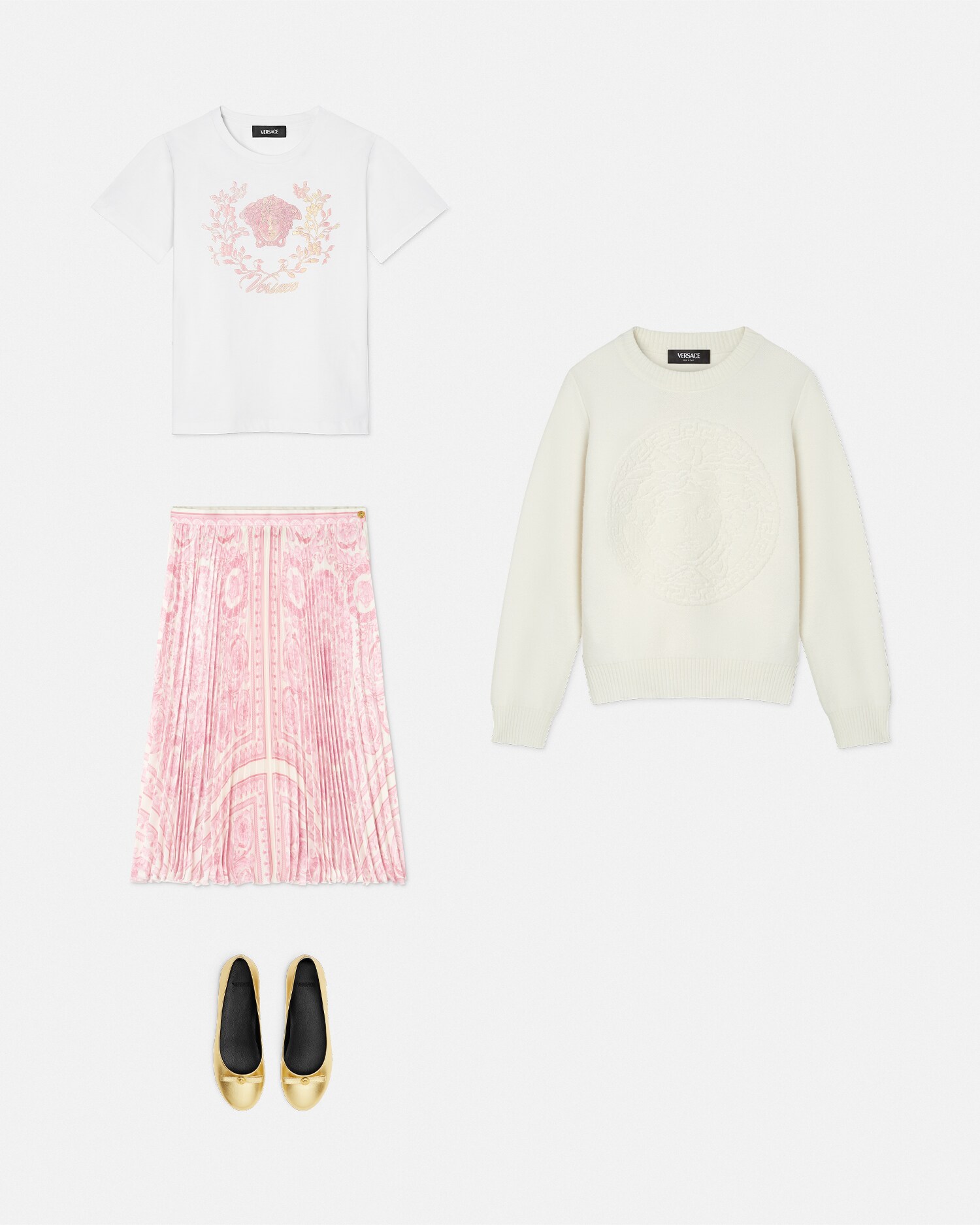 Versace ピンク　クロップドトレーナー I ♡ Baroque Crop Hoodie | VERSACE US