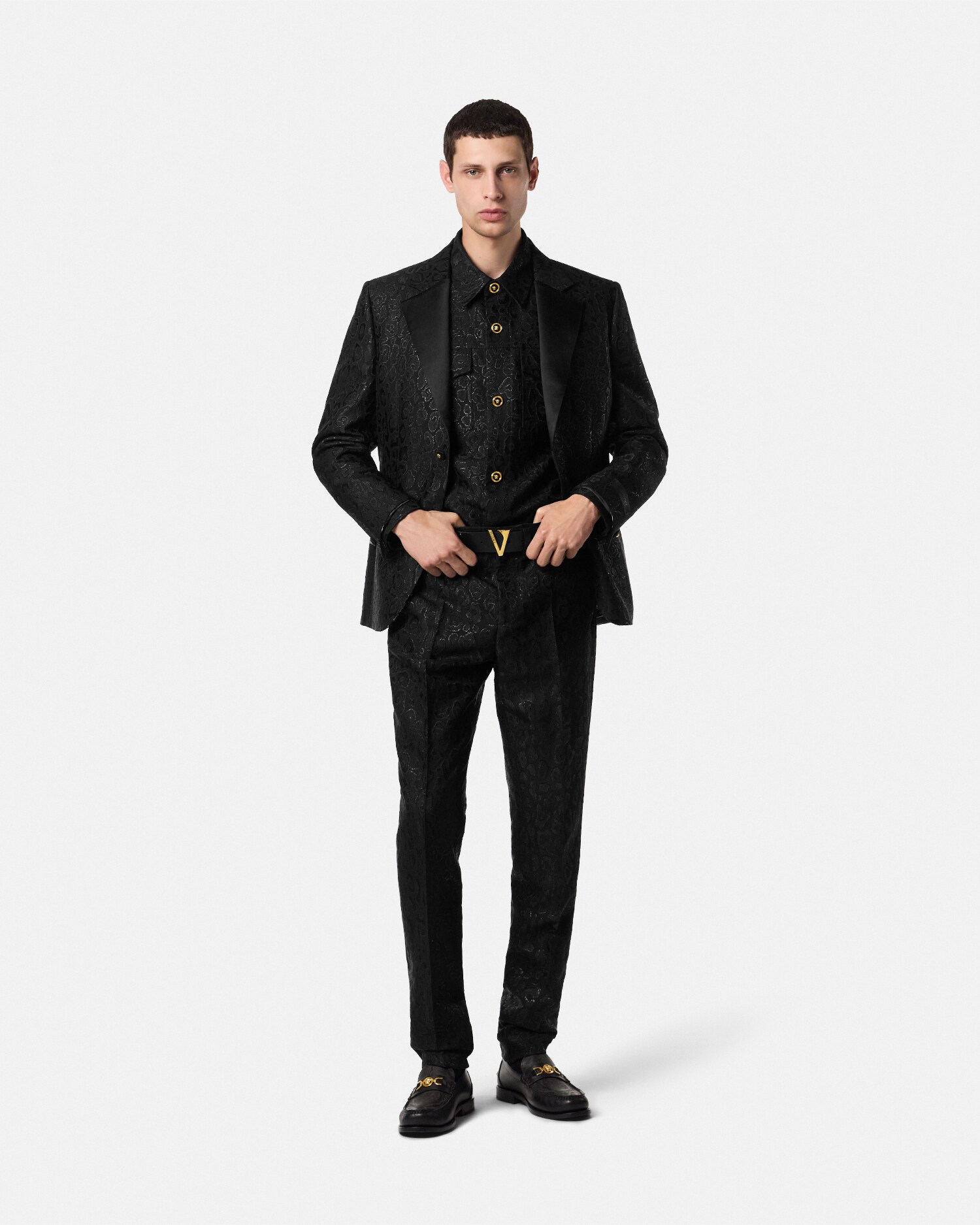 ジャカード シングルブレスト ブレザー レオパード | VERSACE JP