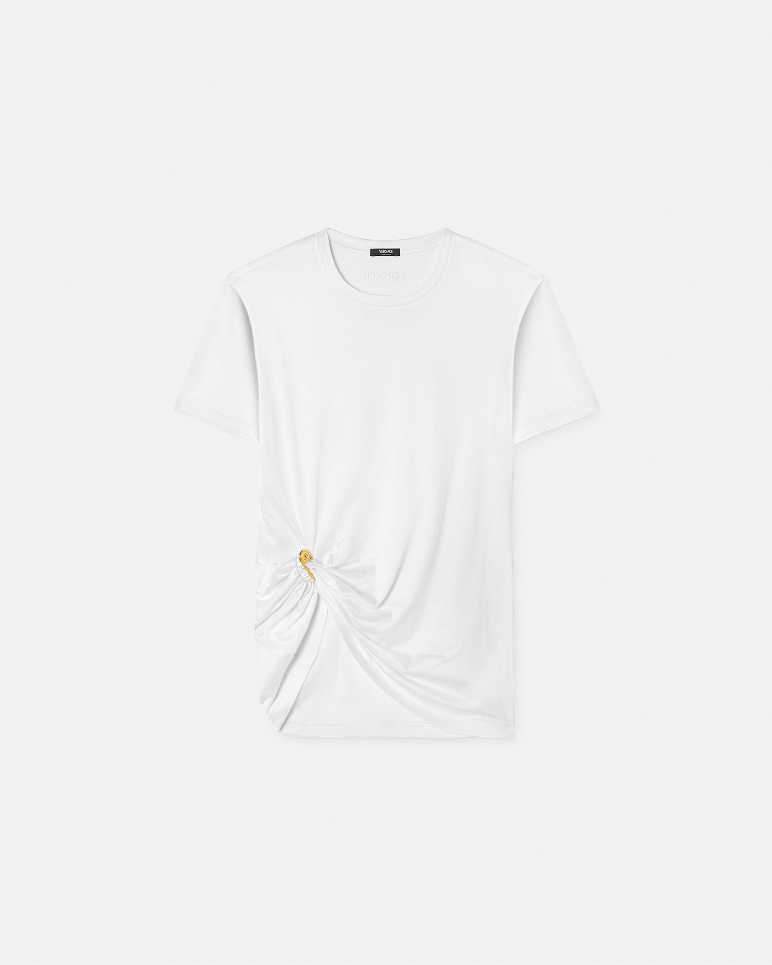VERSACE 七分のTシャツ 刺繍入り クーペ ブラゾン Tシャツ ブラック | VERSACE JP