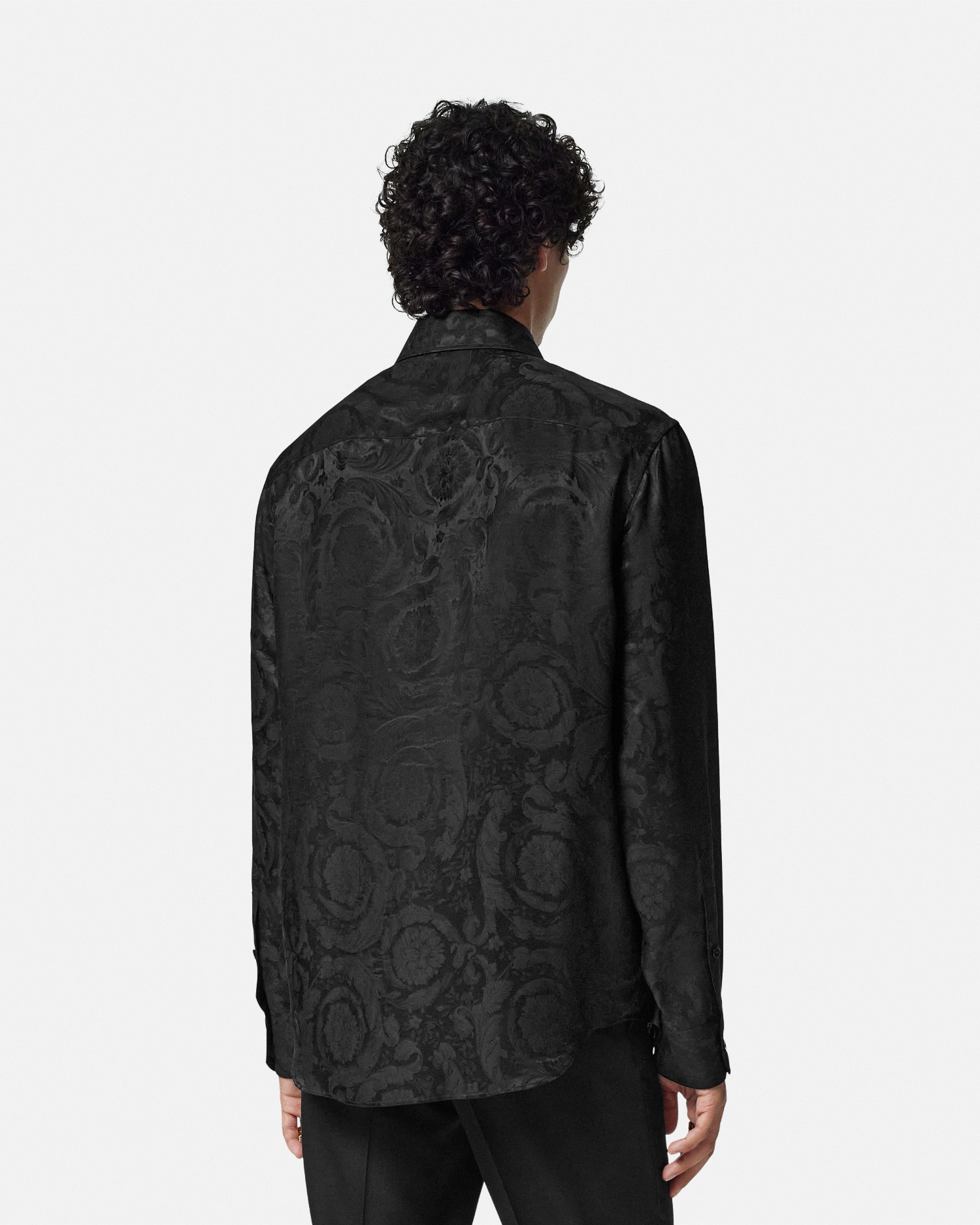 VERSACE ヴェルサーチ バロック ジャカード シルク ブレンド 半袖シャツ ホワイト 1010629 1A07675 90_1017398-