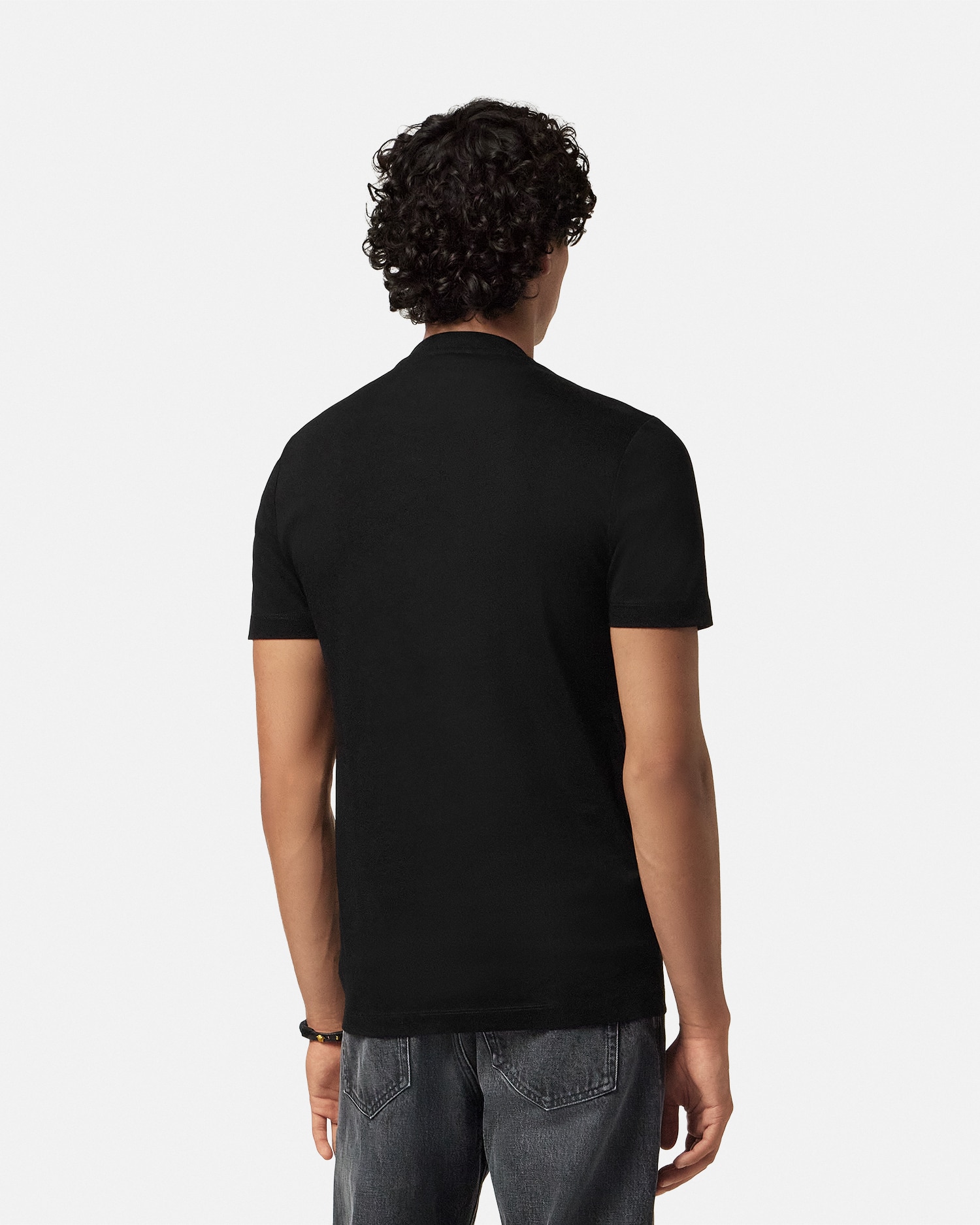 【VERSACE】ダイブ イン クレスト クリスタル付き Tシャツ 半袖 90_1013944-