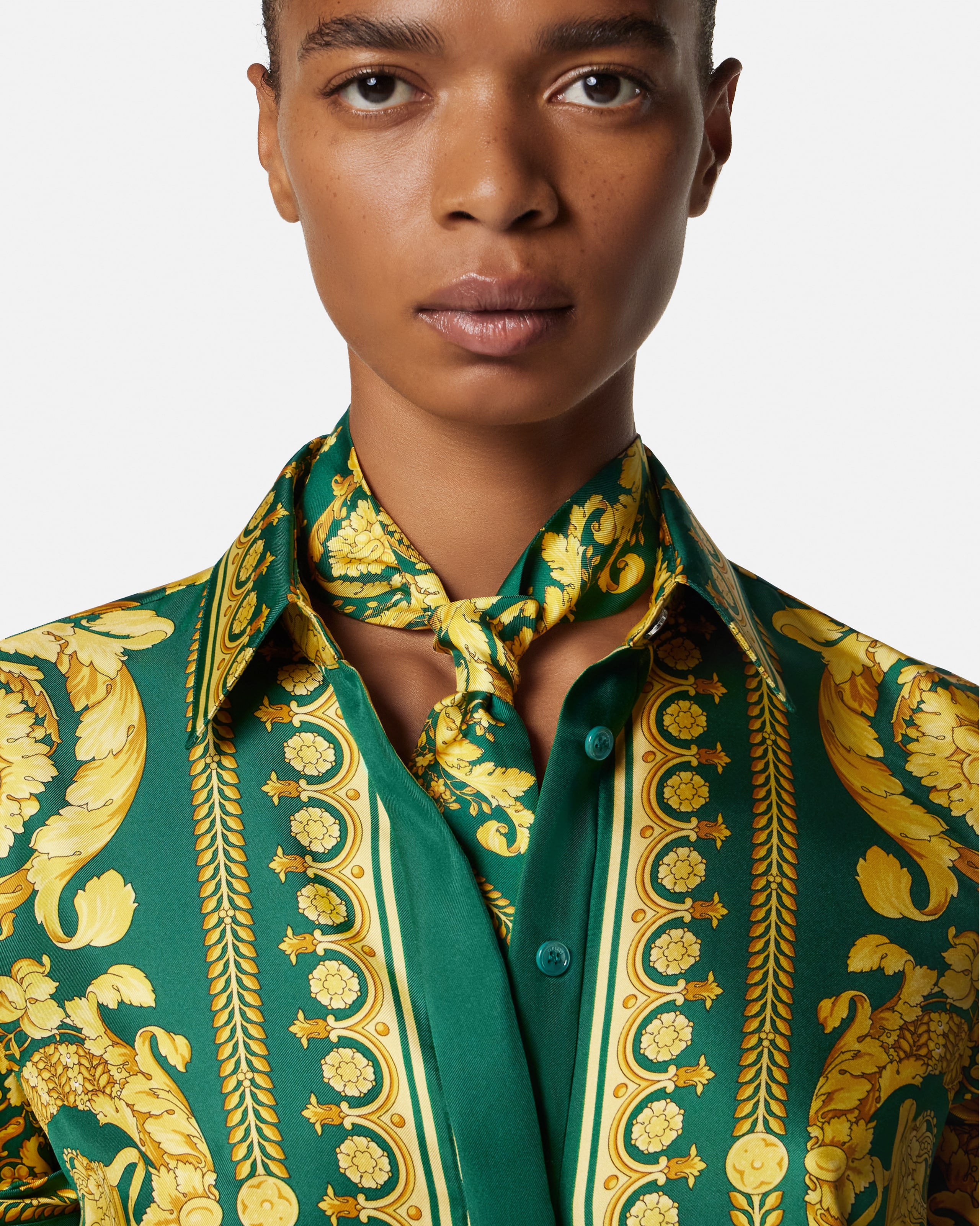 バロッコ シルク スカーフ ネクタイ ブラック,プリント | VERSACE JP