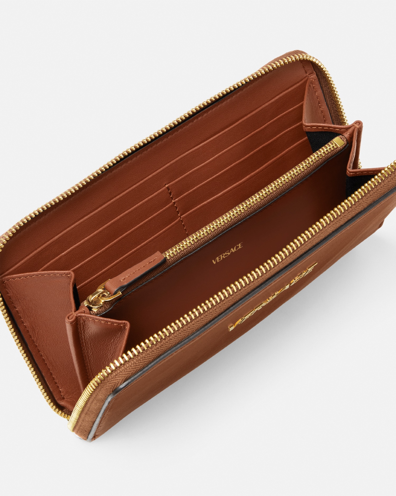 ヴェルサーチェ タグ ナッパ ウォレット ブラウン | VERSACE JP
